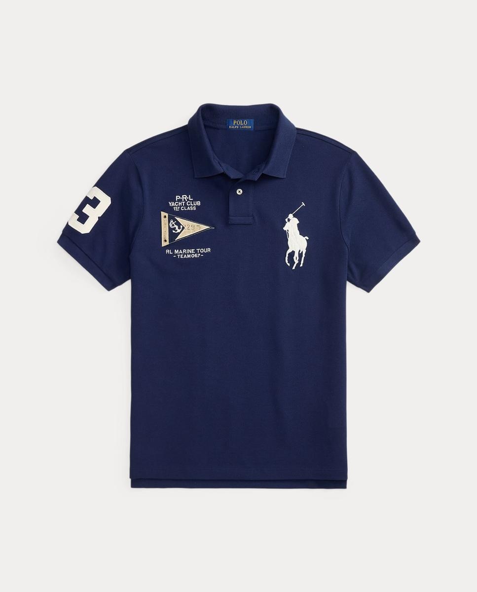 Polo Regular Fit com Big Pony Azul-marinho-5