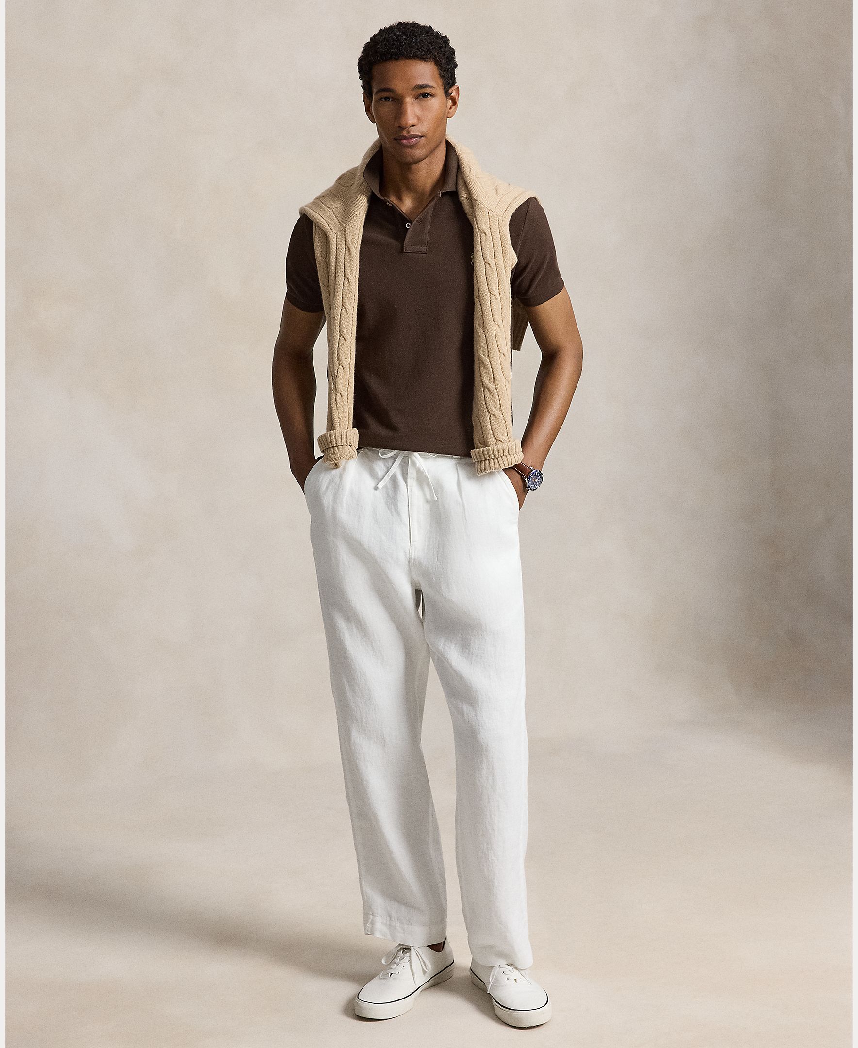 Polo Piqué Slim Fit Castanho-escuro-7