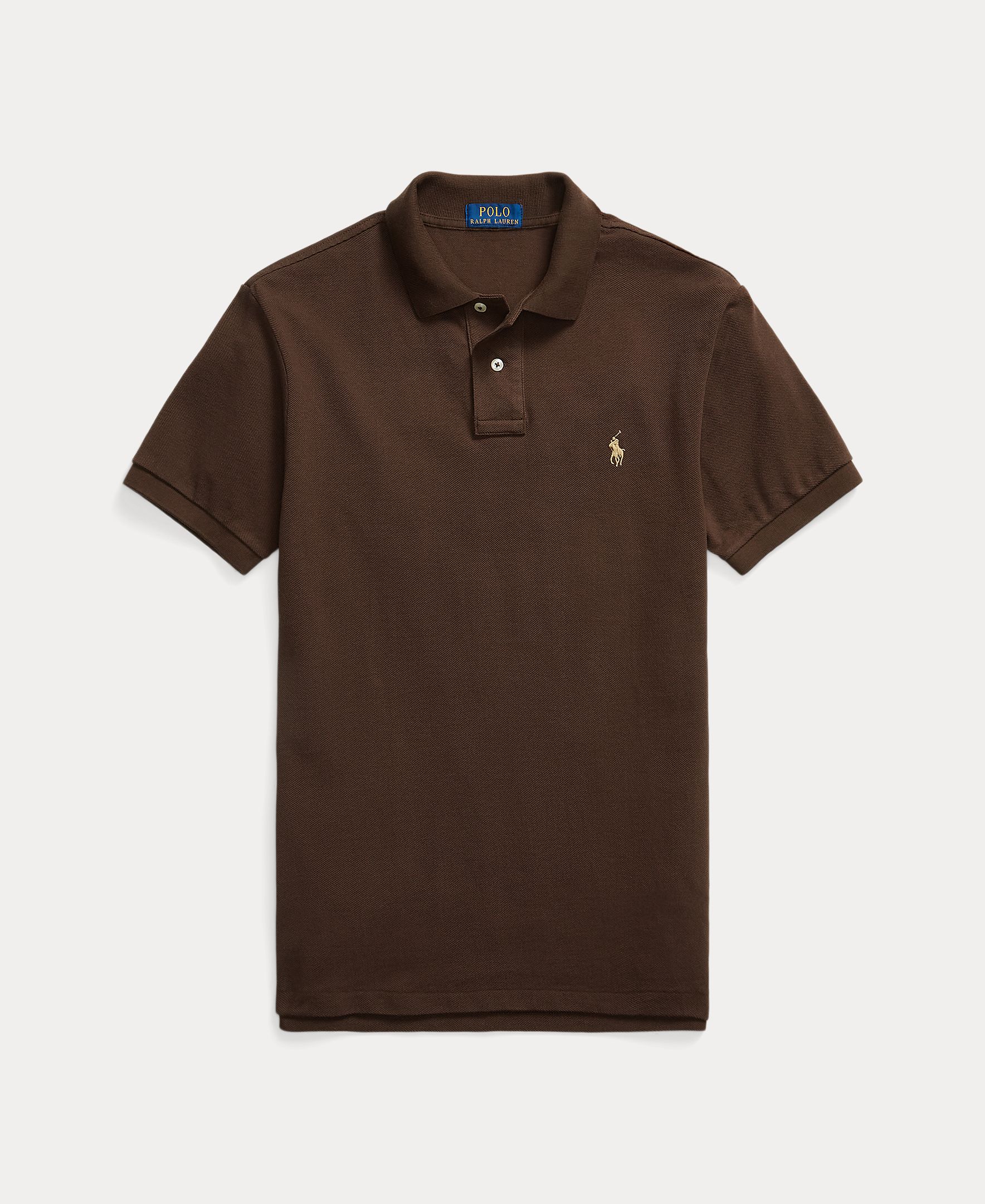 Polo Piqué Slim Fit Castanho-escuro-6