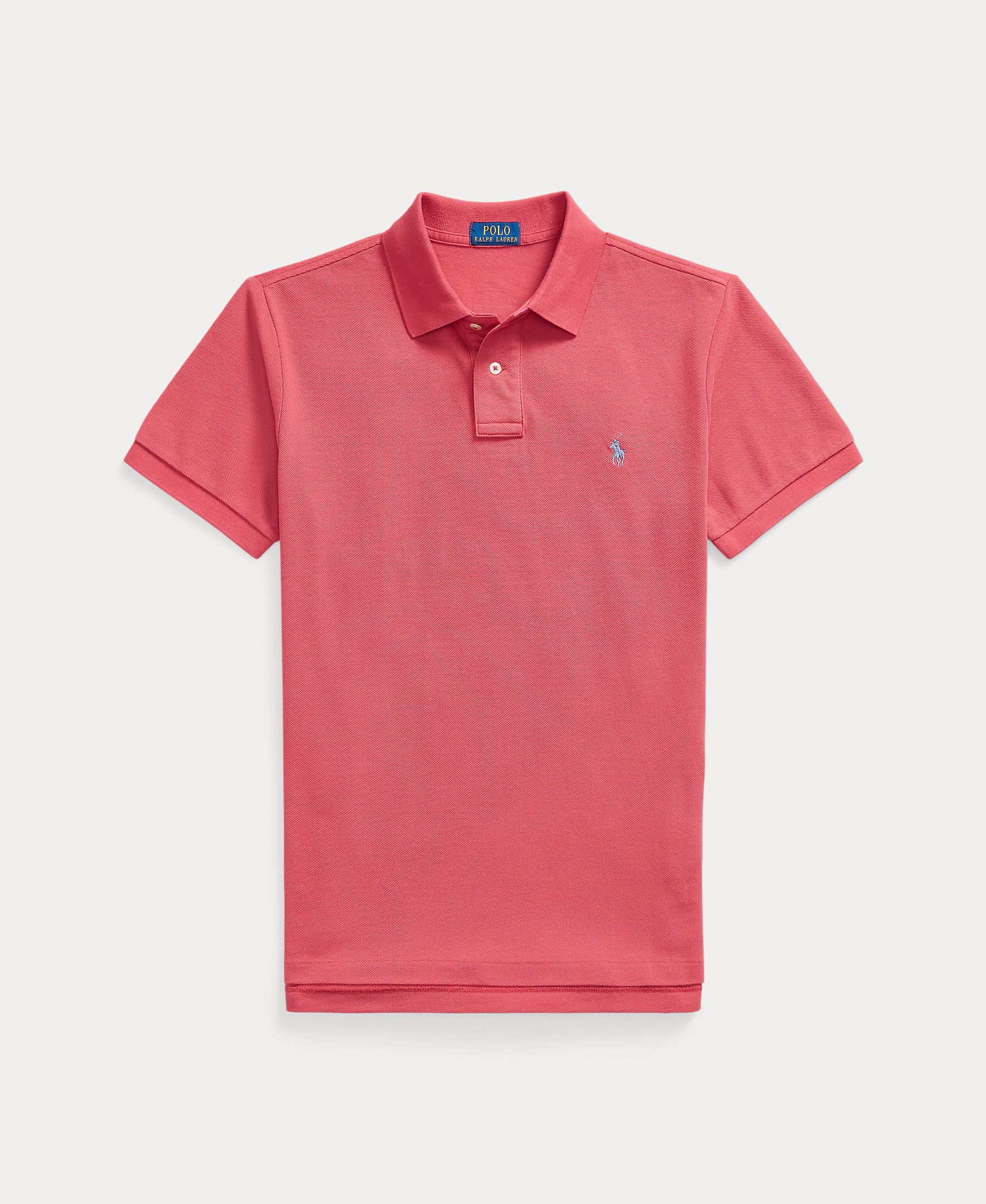 Polo Slim Fit de Algodão Vermelho-cereja-6