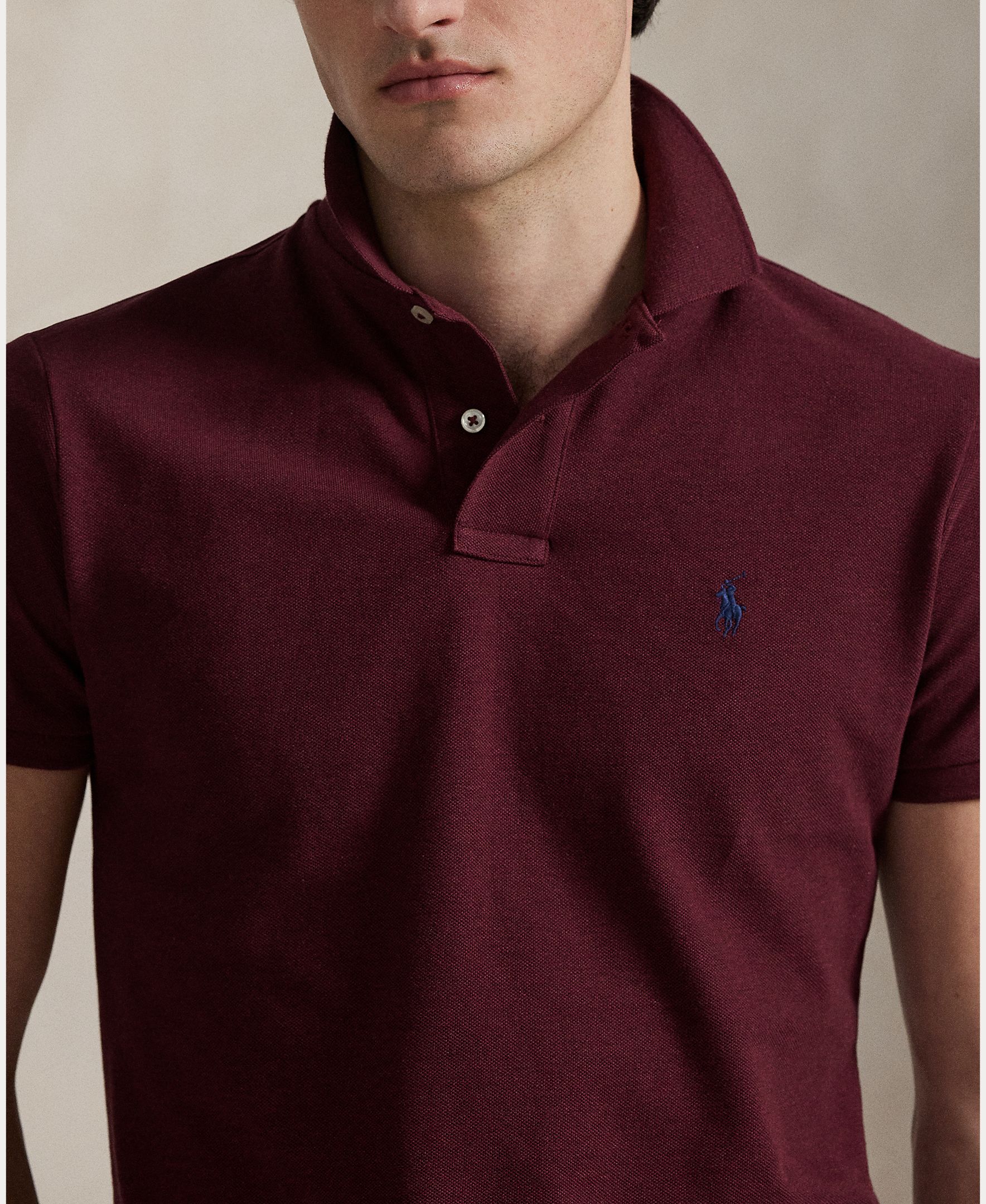 Polo Regular Fit de Algodão Grená-4
