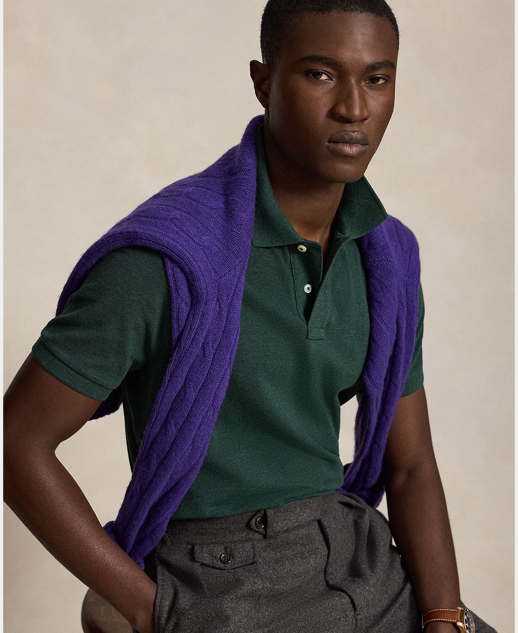 Camiseta de hombre Clásico Stone - Polo Ralph Lauren - Musgo Musgo-5