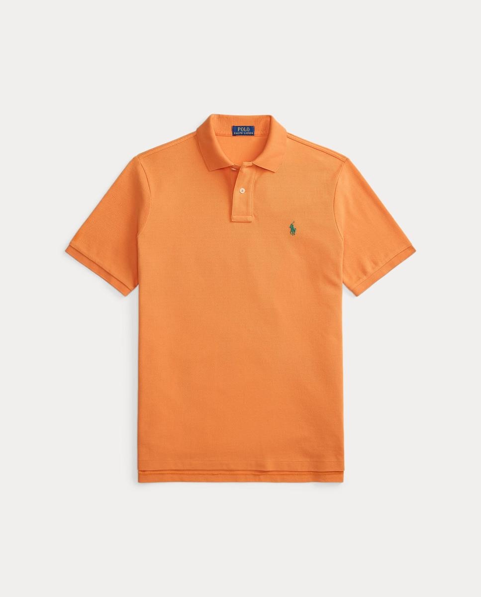Polo Regular Fit de Algodão Laranja-6