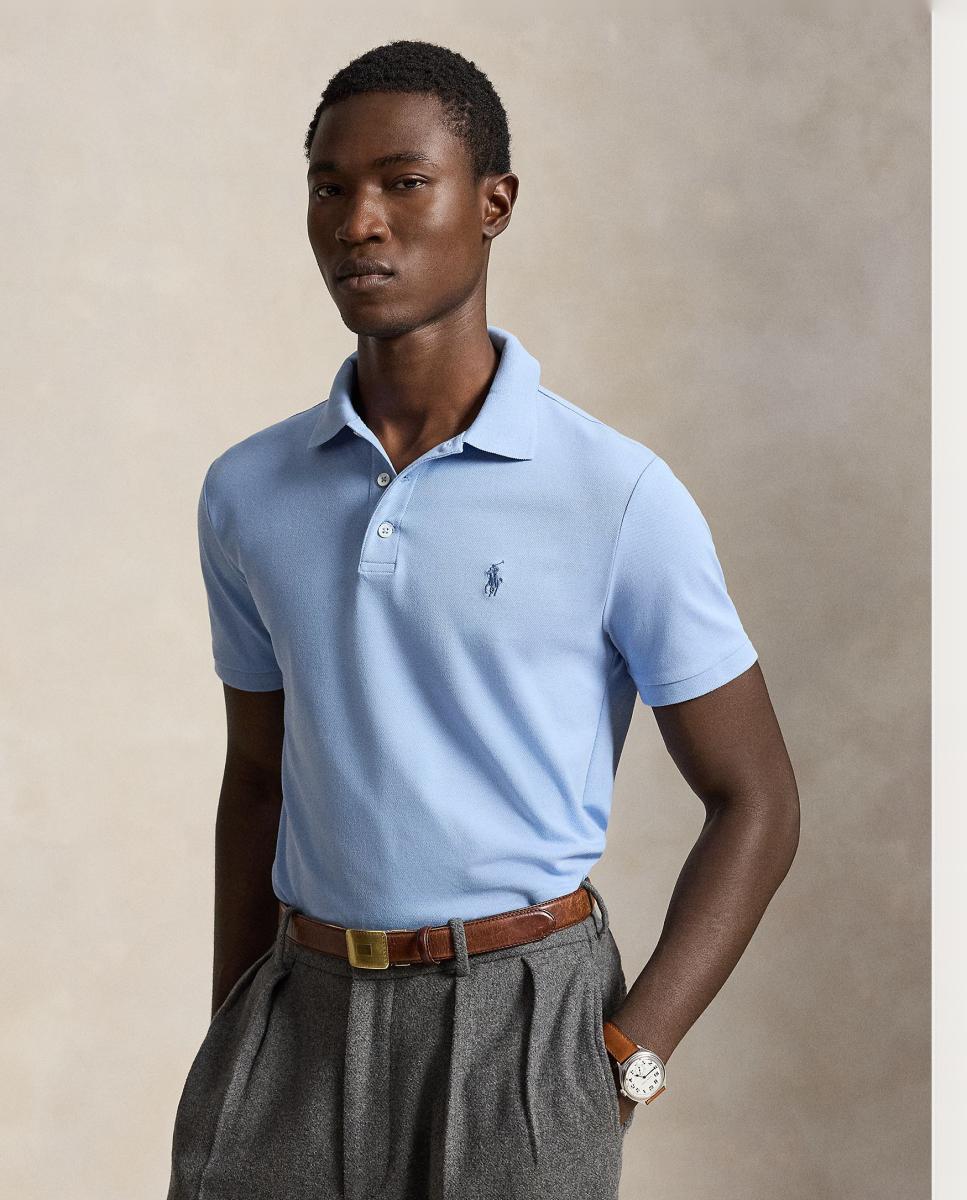 Polo de hombre elástico Custom Slim Fit Verde - Polo Ralph Lauren - Azul Azul pálido-1