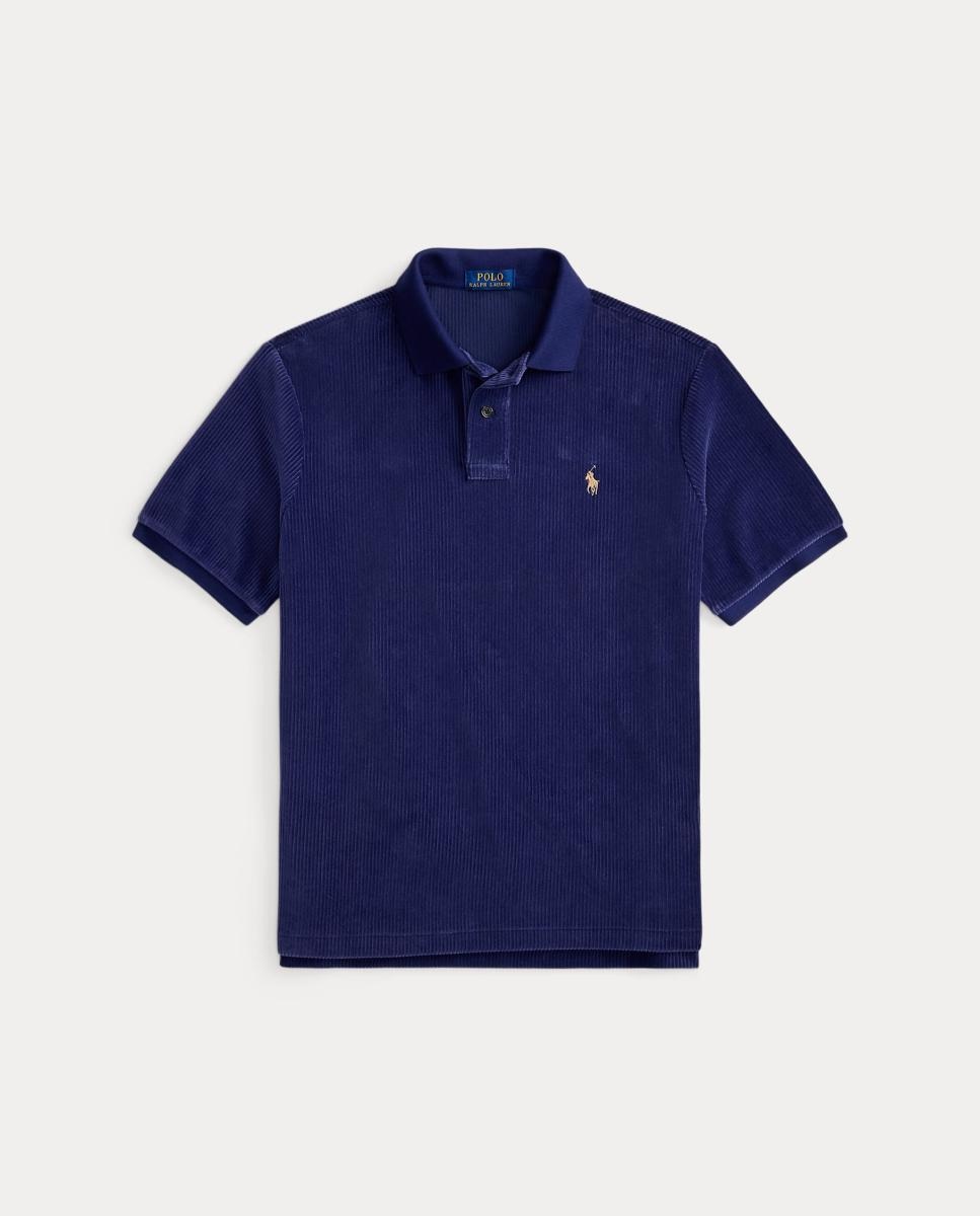 Polo de Bombazina com Logótipo Azul-marinho-5