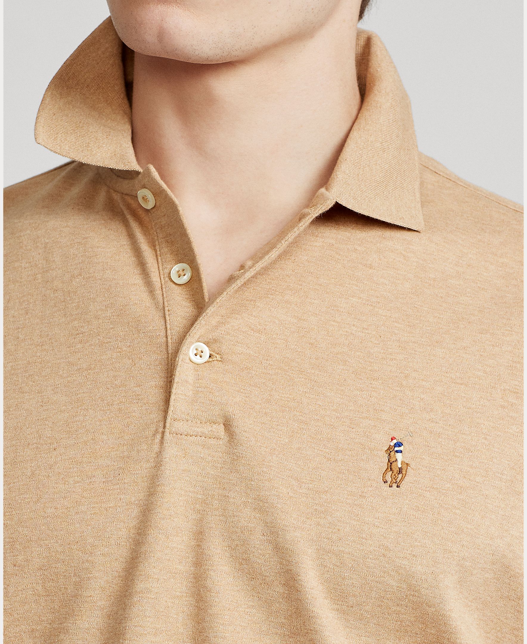 Polo de Algodão Regular Fit Camel-4