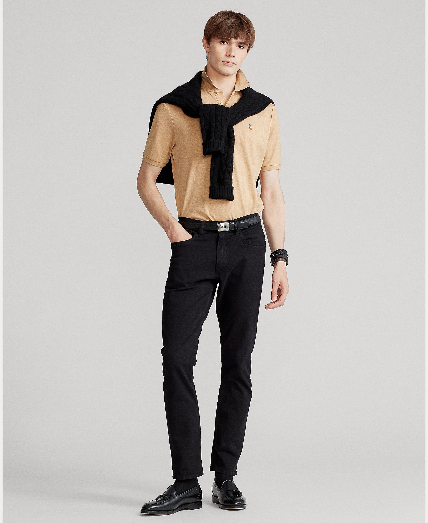 Polo de Algodão Regular Fit Camel-6