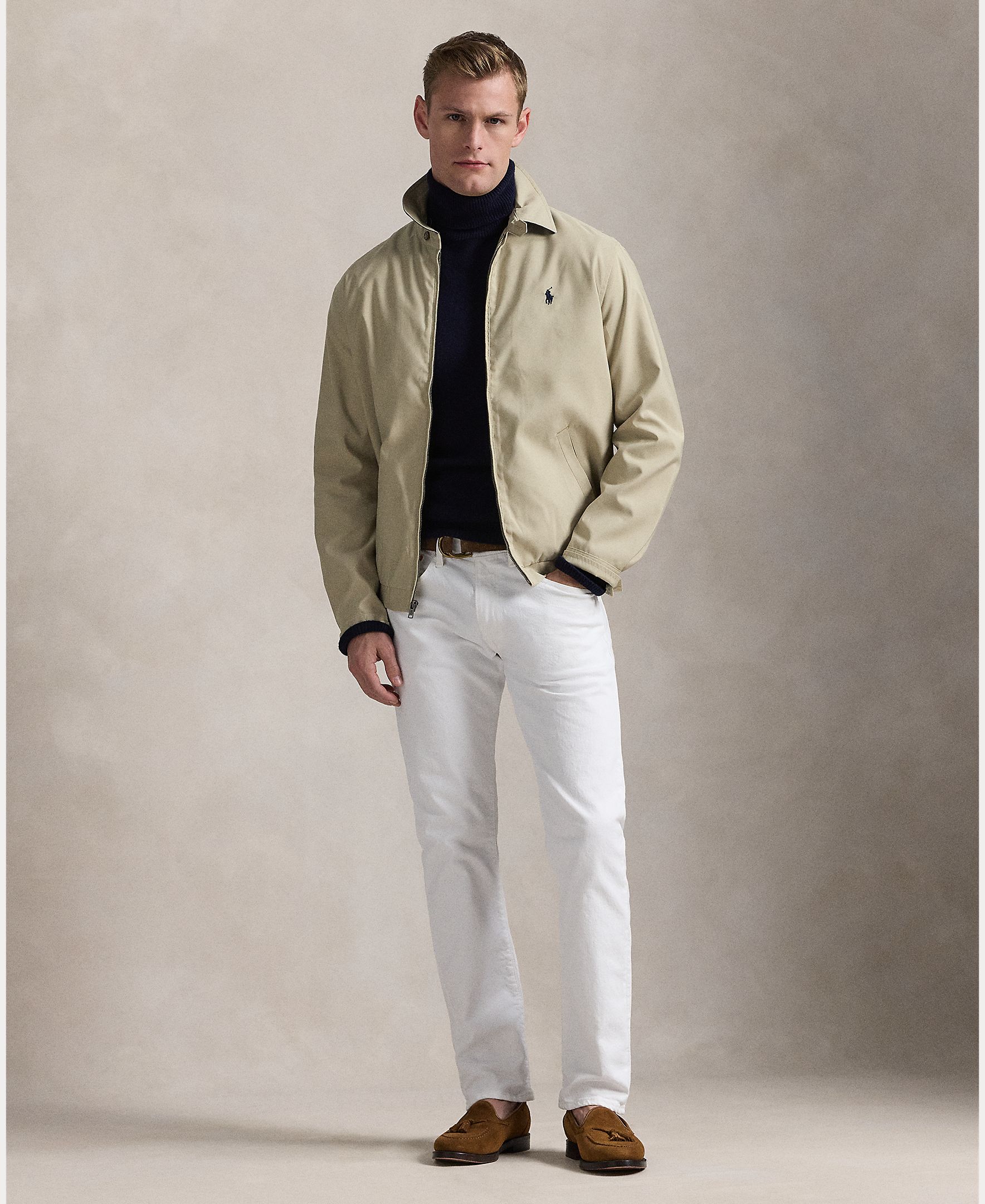 Chaqueta de hombre con doble fuelle en microfibra - Polo Ralph Lauren - Beige Beige-1