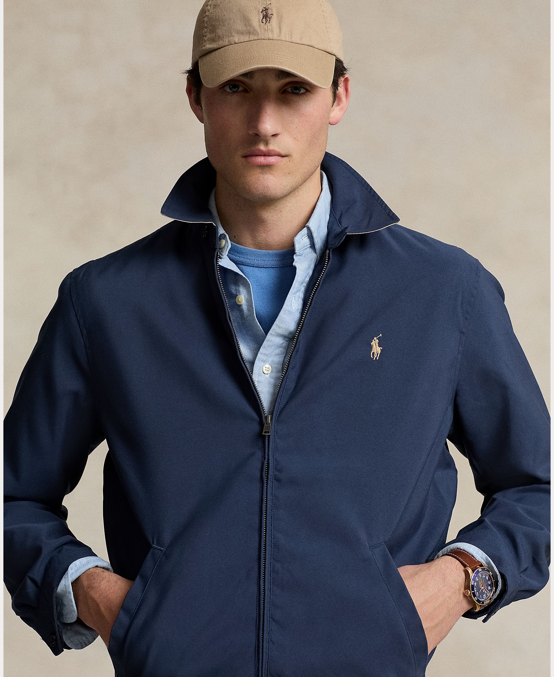 Chaqueta de hombre con doble fuelle en microfibra - Polo Ralph Lauren - Azul marino Azul marino-6