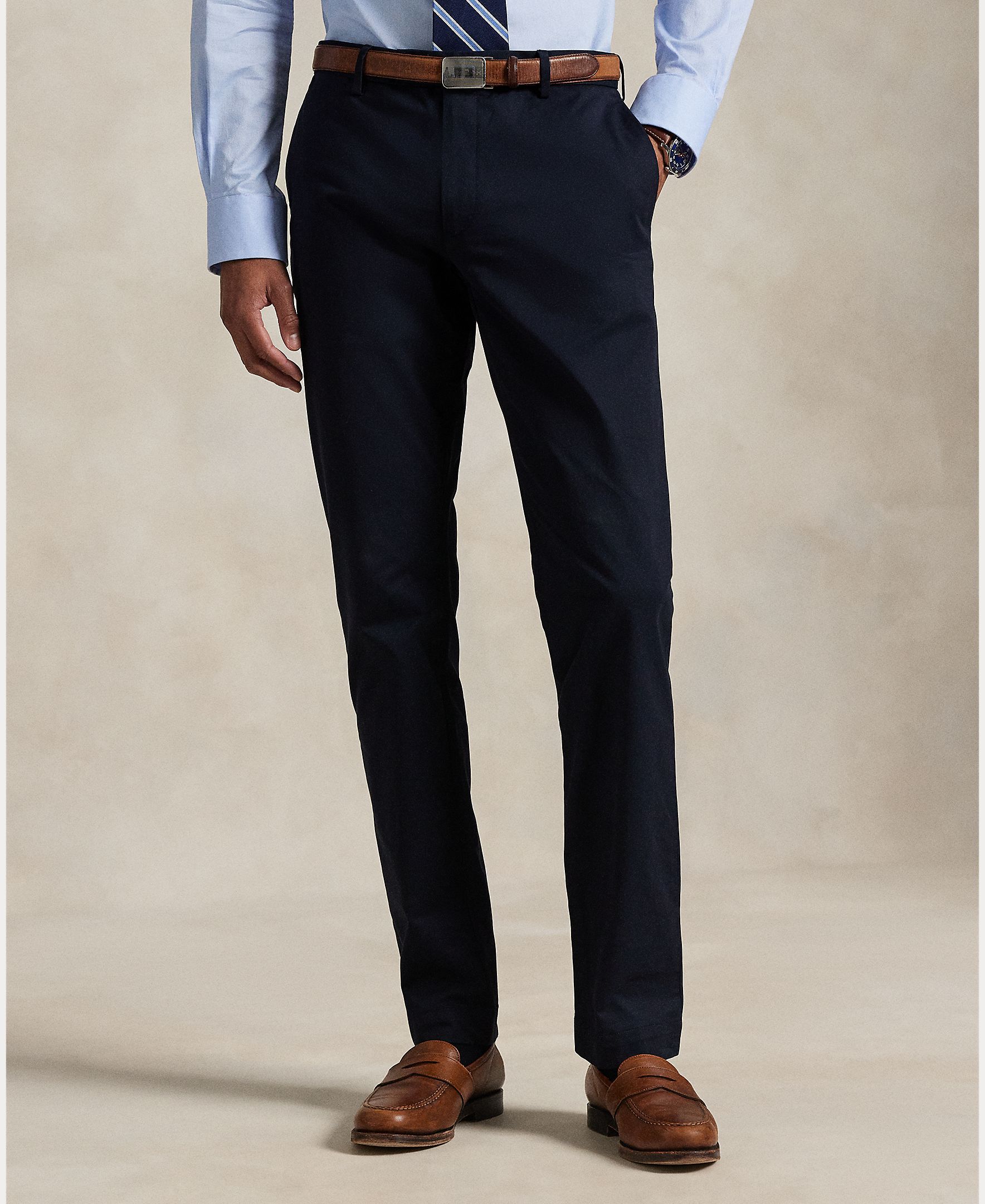 Calças Chino Slim Fit Elásticas Azul-marinho-3