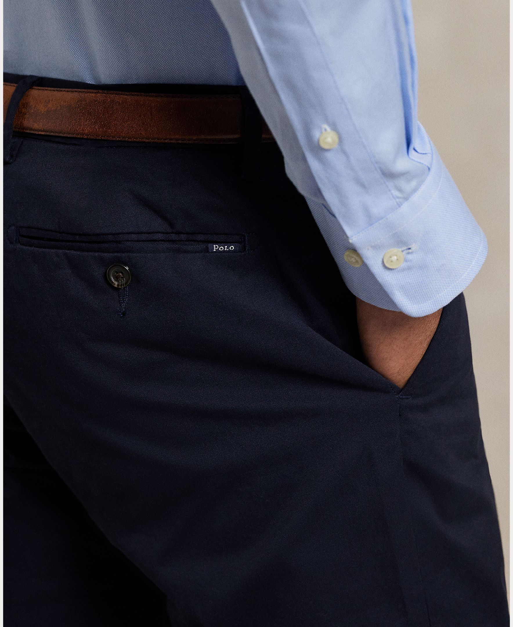 Calças Chino Slim Fit Elásticas Azul-marinho-5