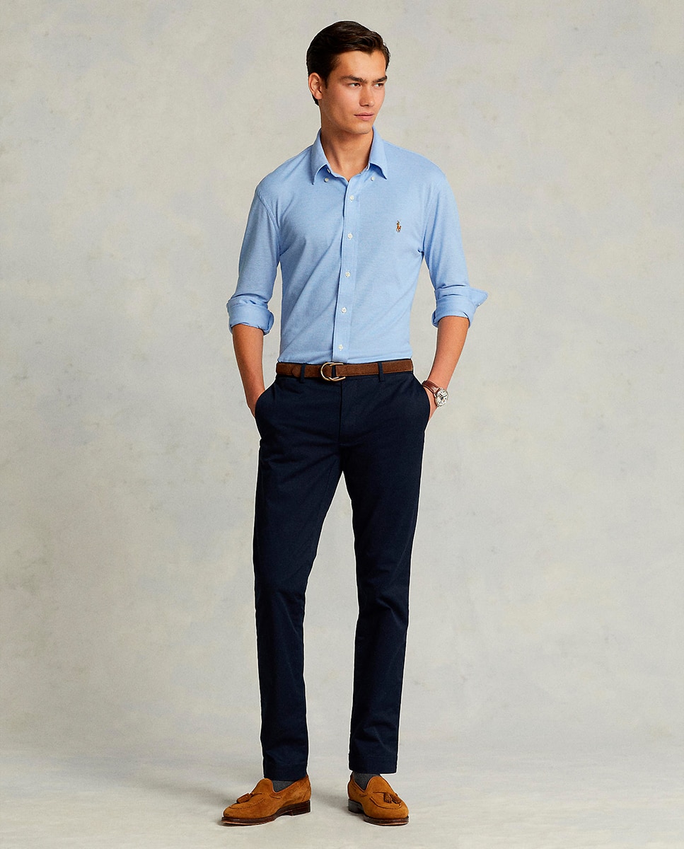 Calças Chino Slim Fit Elásticas Azul-marinho-6