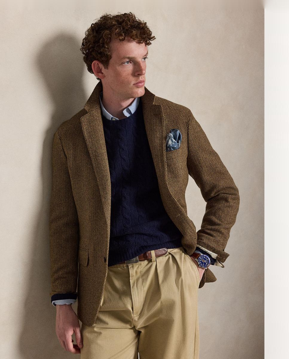 Jersey de hombre de lana y cachemira Fawn Gris Jaspeado - Polo Ralph Lauren - Azul marino Azul marino-6