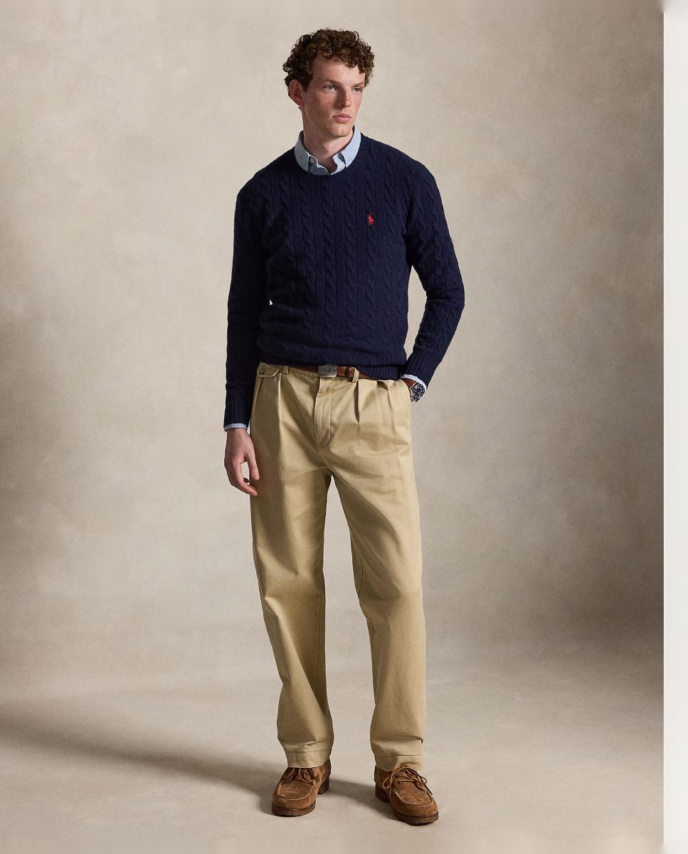 Jersey de hombre de lana y cachemira Fawn Gris Jaspeado - Polo Ralph Lauren - Azul marino Azul marino-8