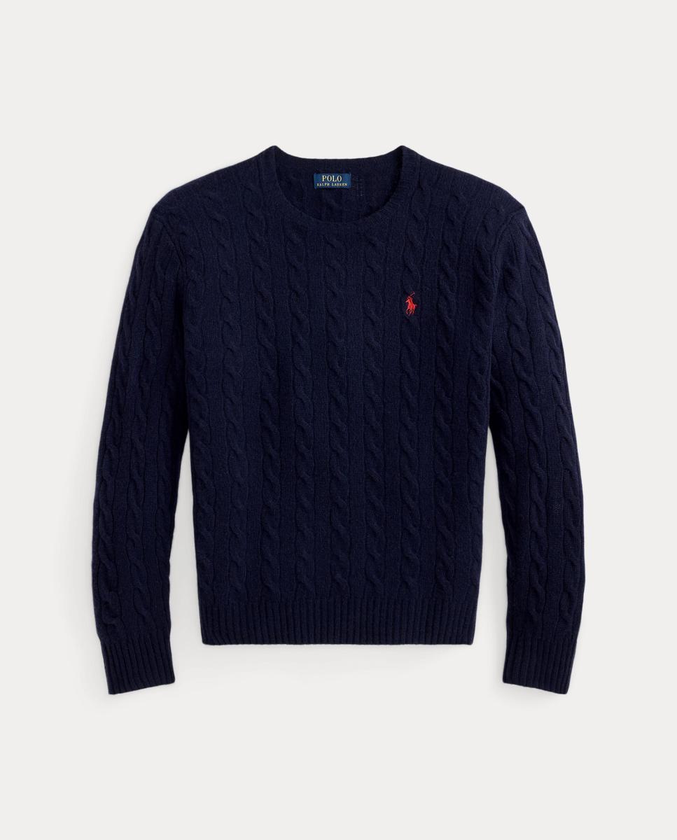 Jersey de hombre de lana y cachemira Fawn Gris Jaspeado - Polo Ralph Lauren - Azul marino Azul marino-7