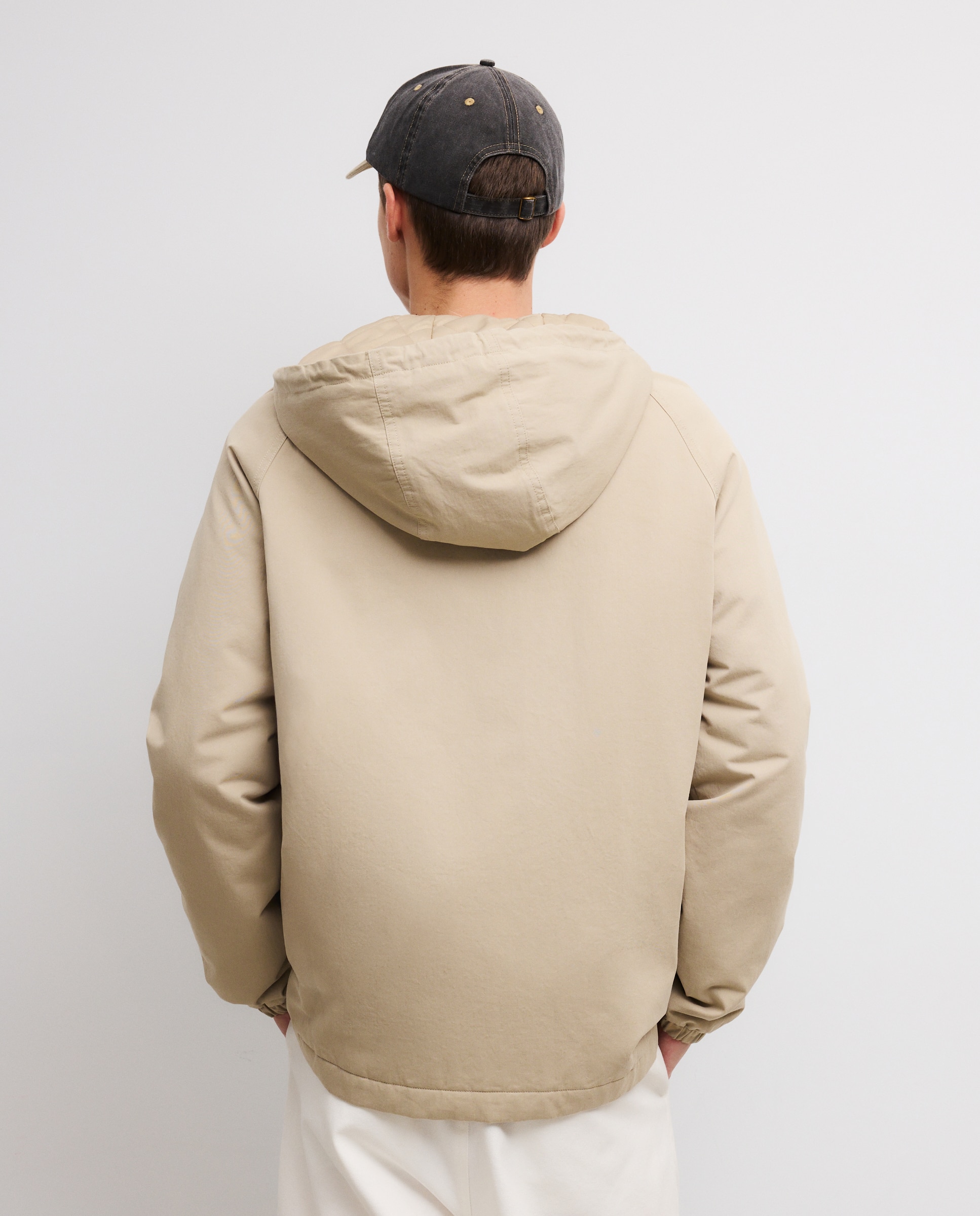 Parka de Algodão Acolchoada Bege-2