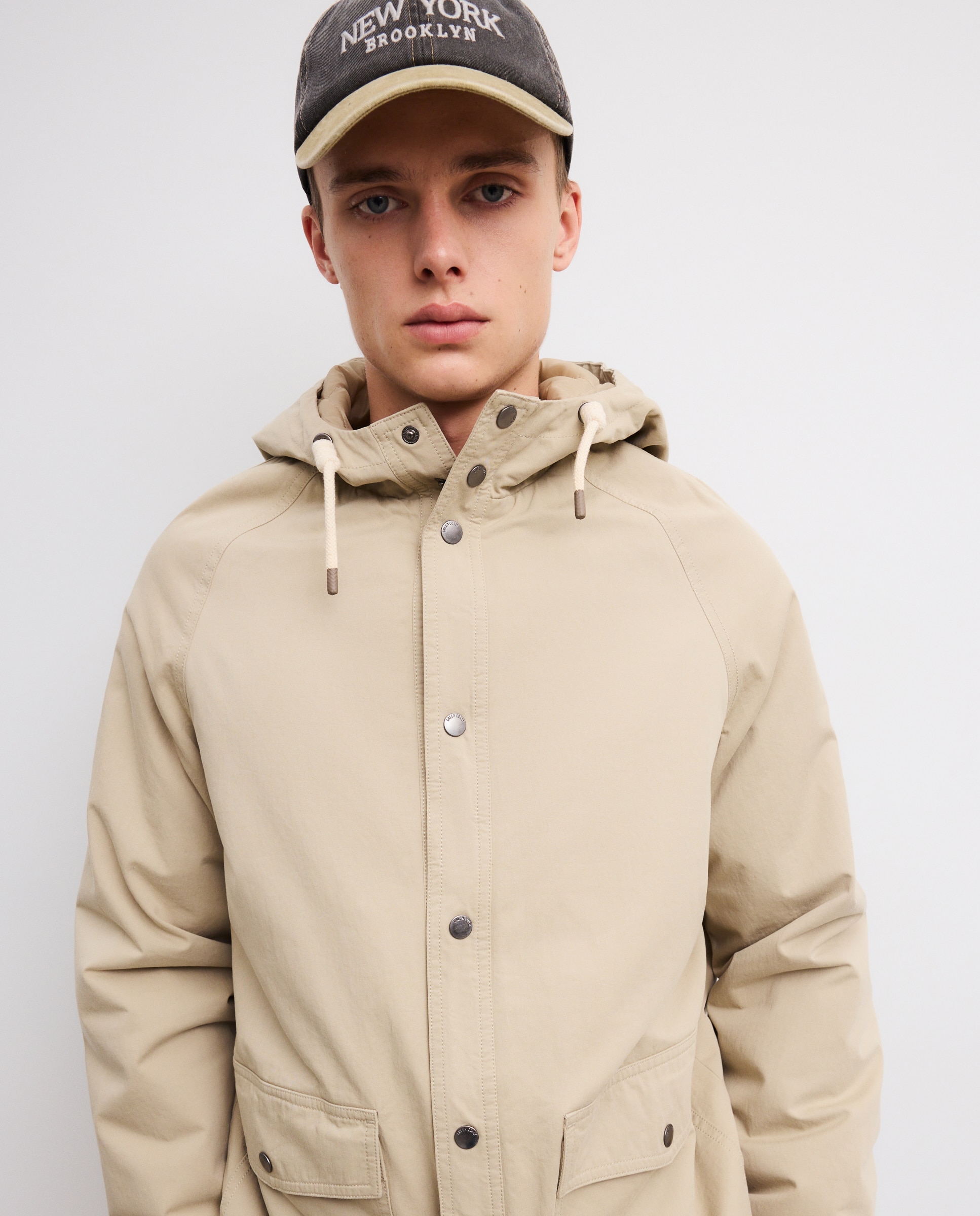 Parka de Algodão Acolchoada Bege-3