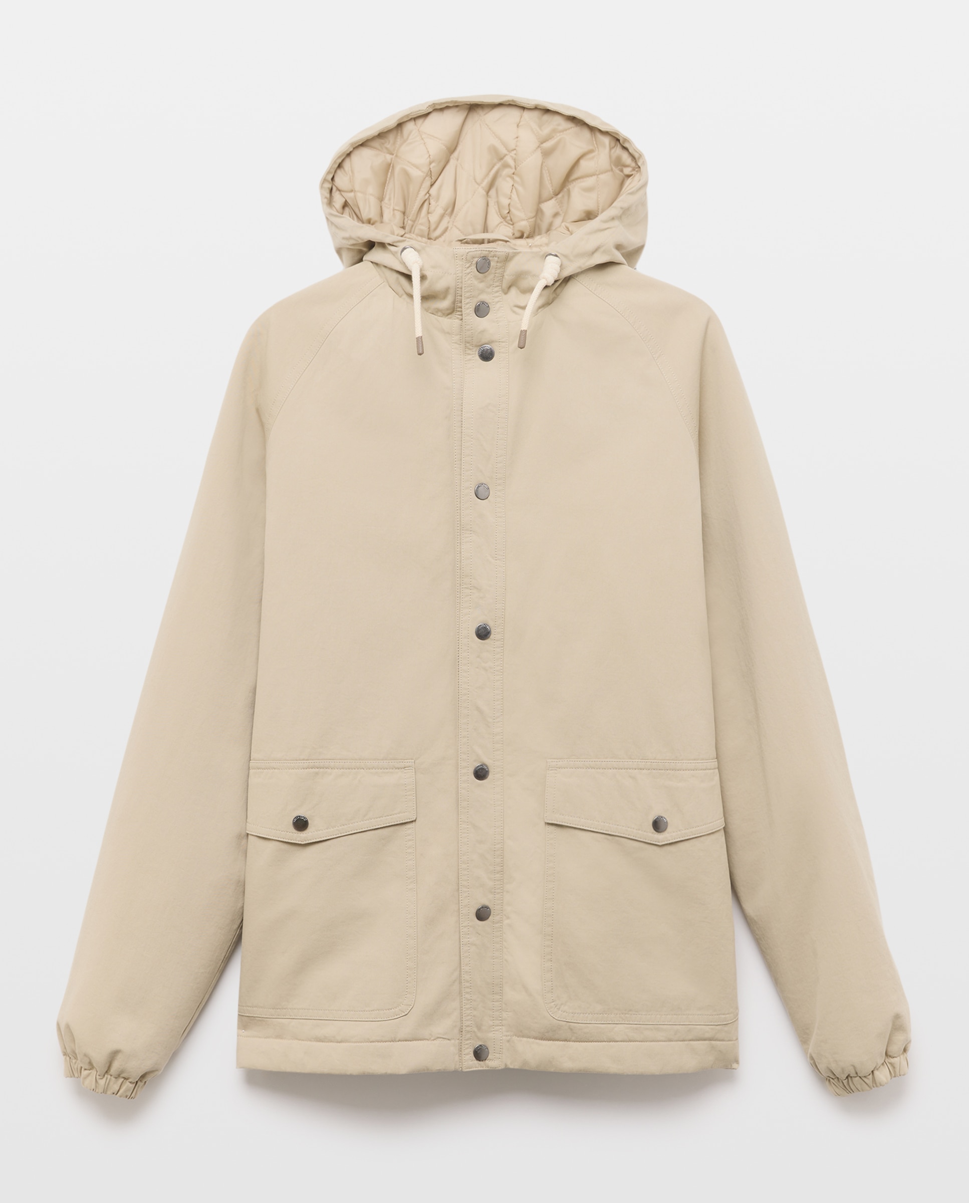 Parka de Algodão Acolchoada Bege-5