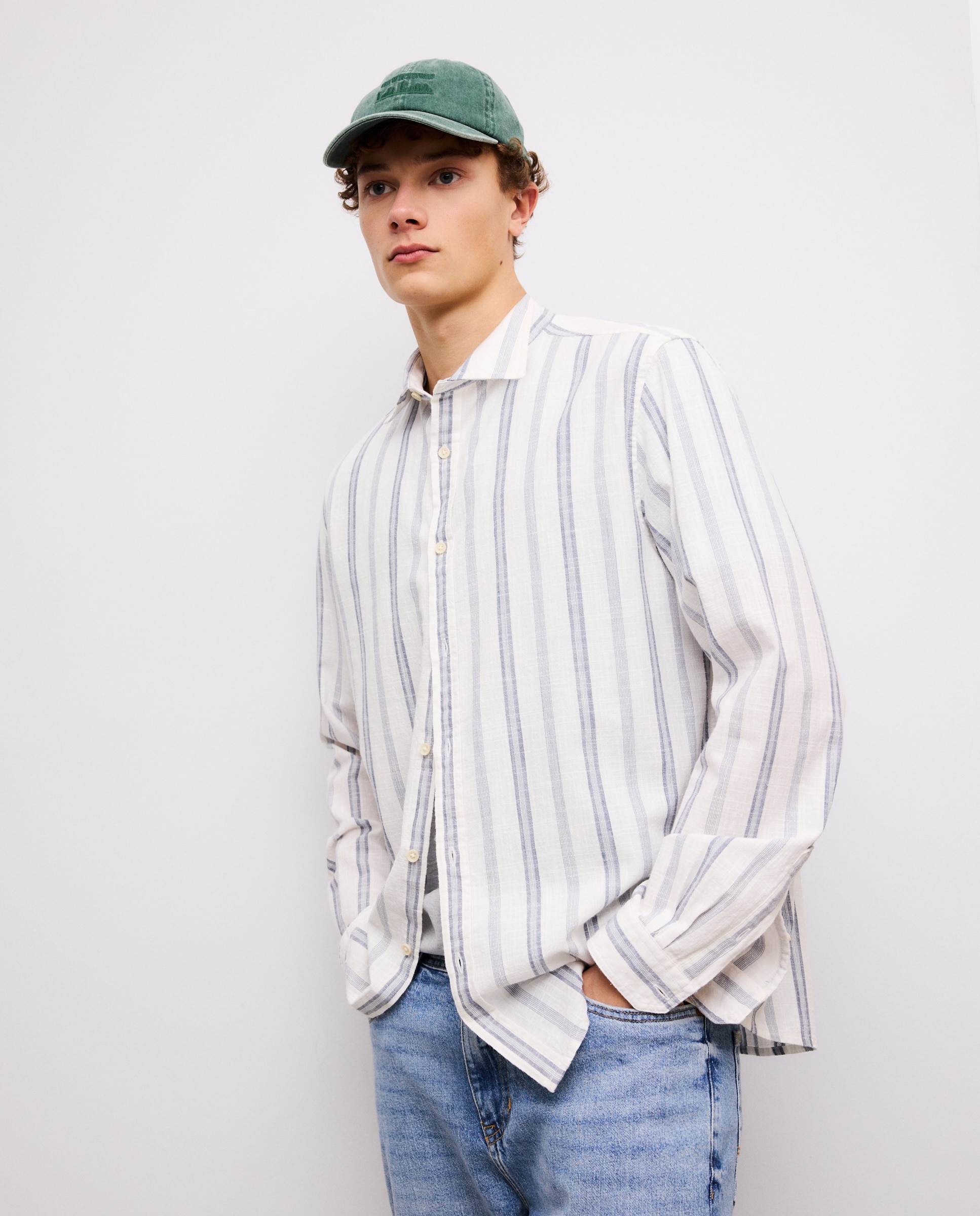 Imagen 0 de Camisa rayas de hombre 400 Azul