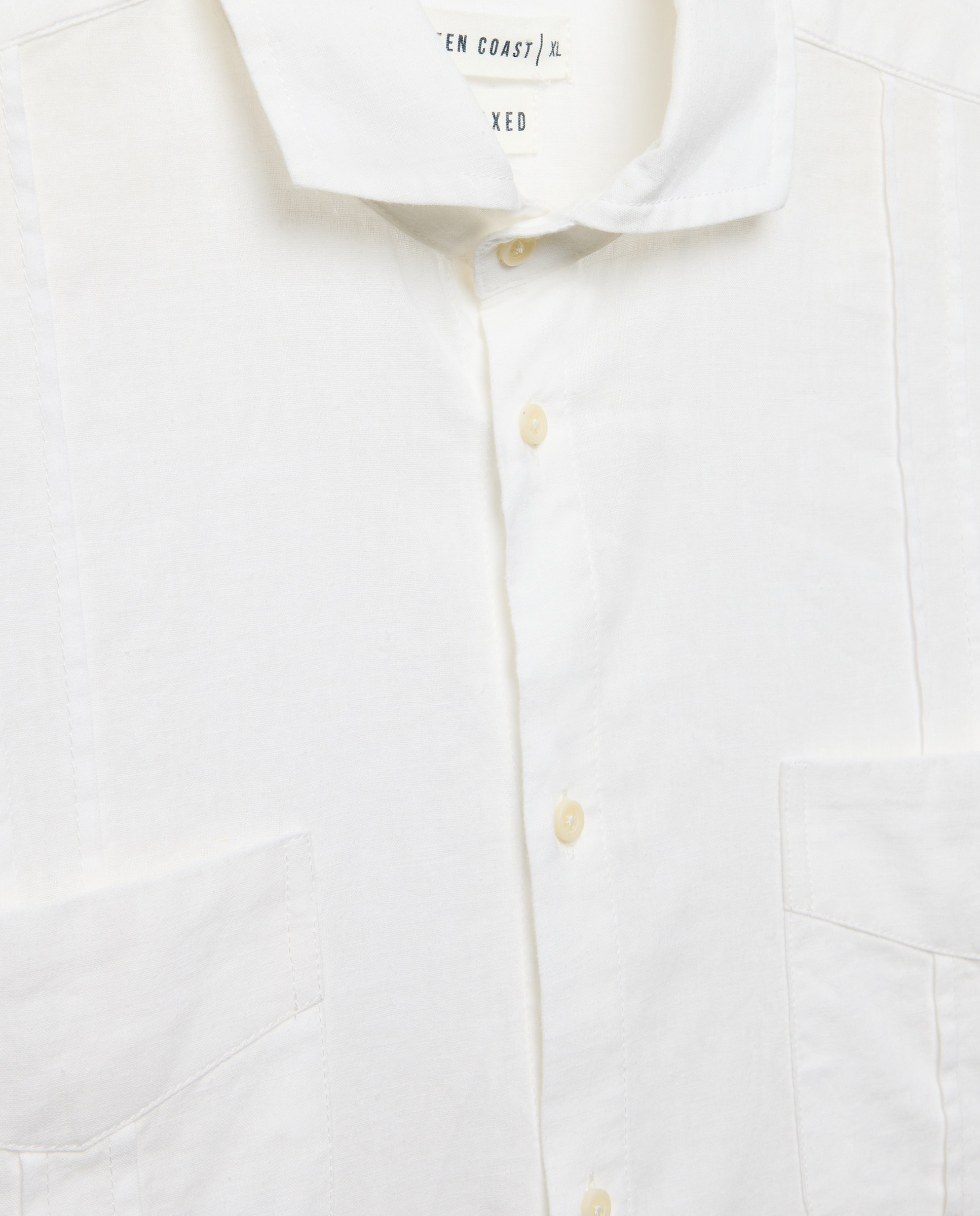 Camisa Lisa de Linho Estilo Guayabera 120 Cru-5