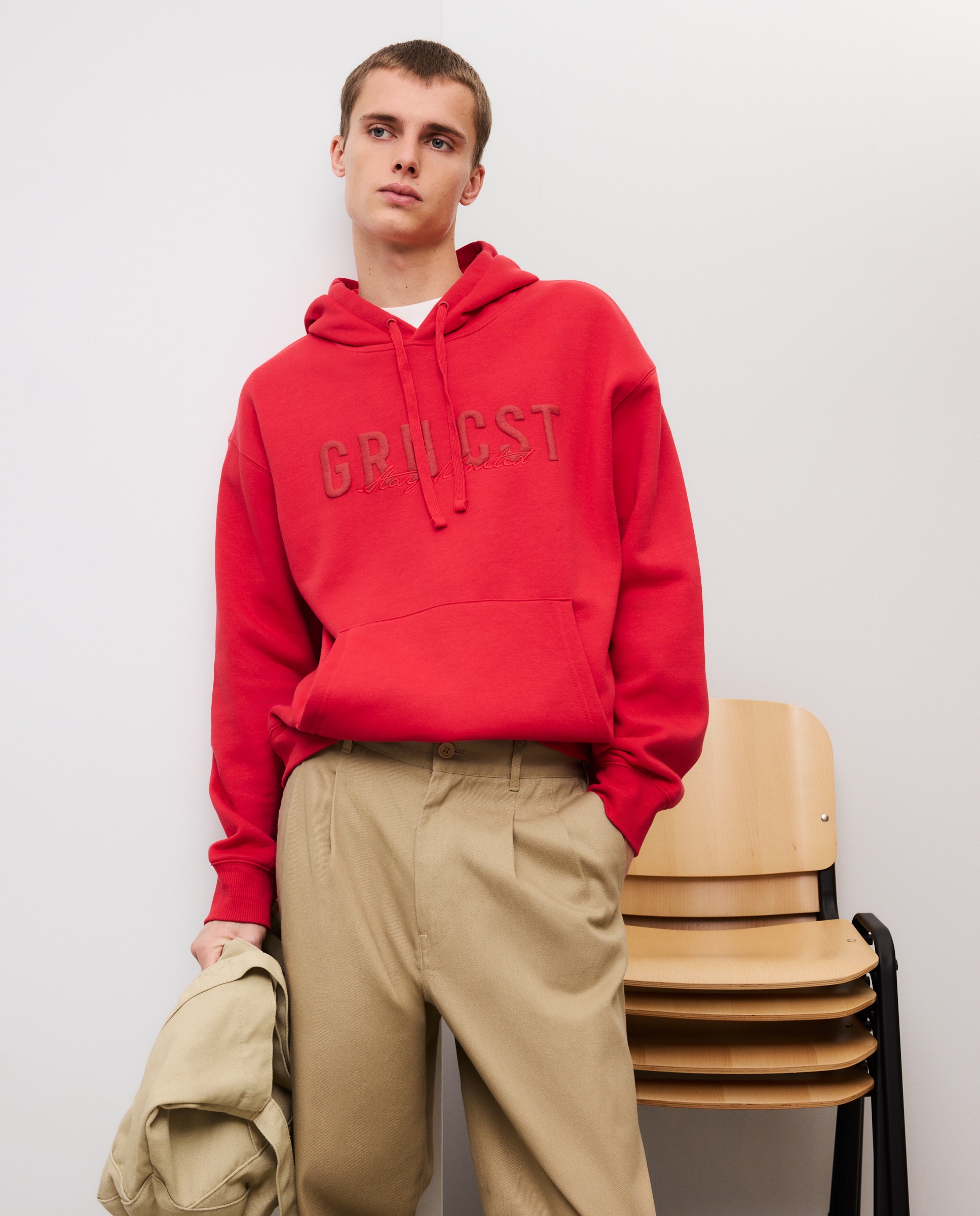 Sweatshirt de homem com capuz 630 Coral-2