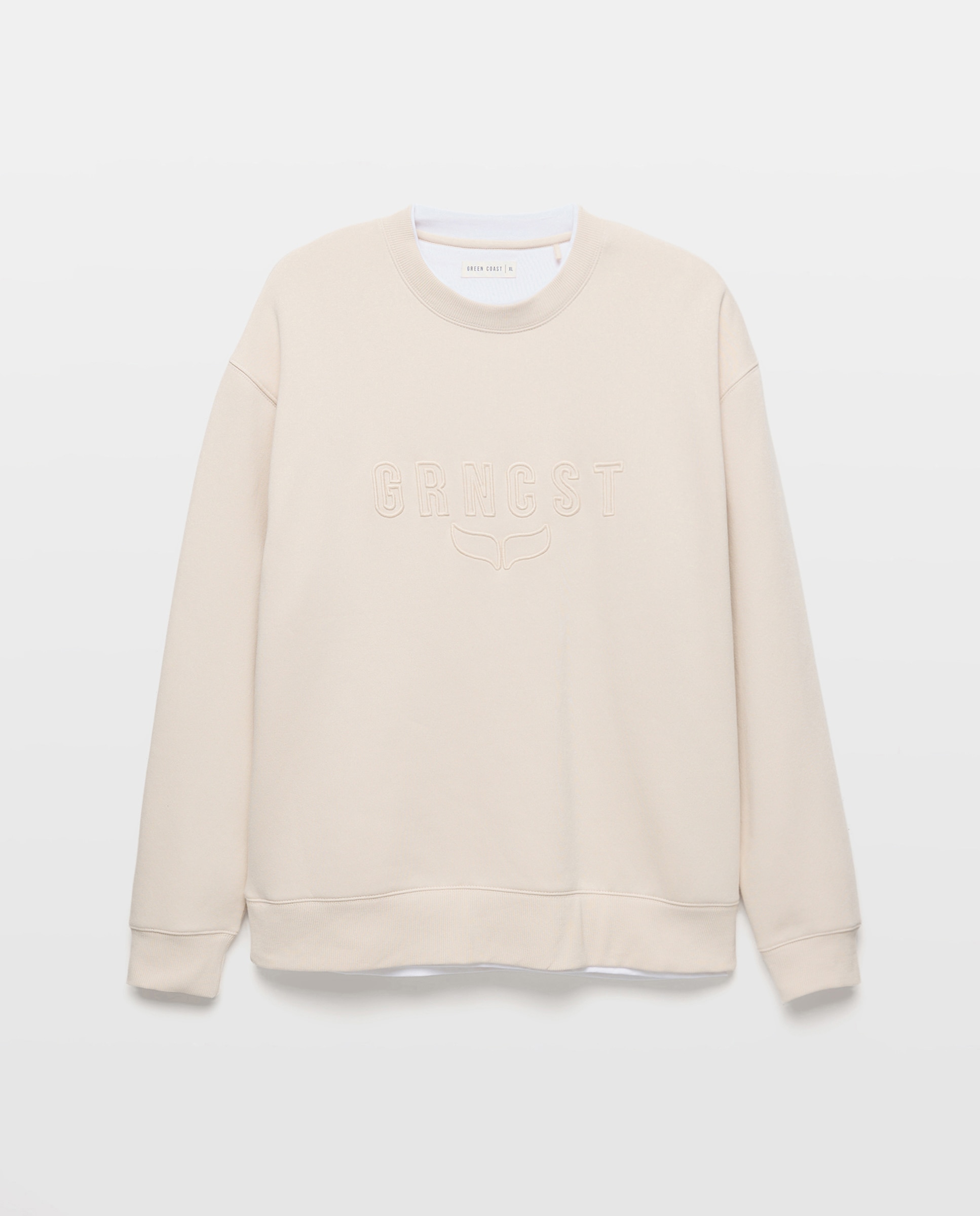 Sweatshirt com Decote Redondo 130 Marfim-5