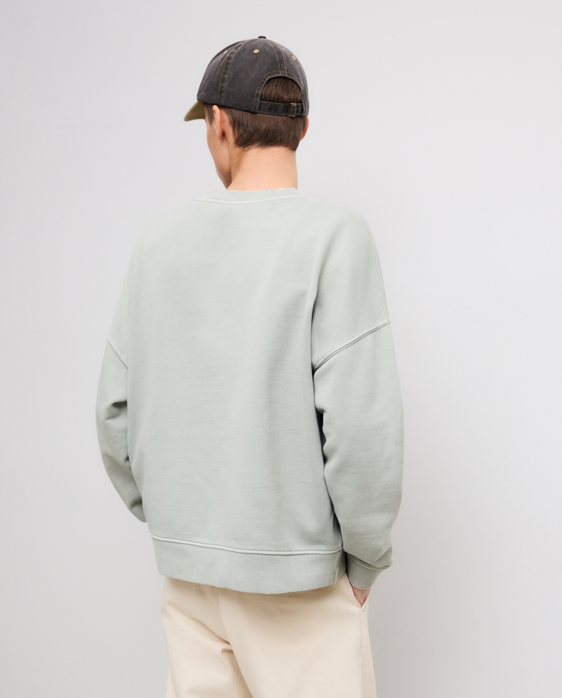 Sweatshirt sem Capuz Verde-claro-3
