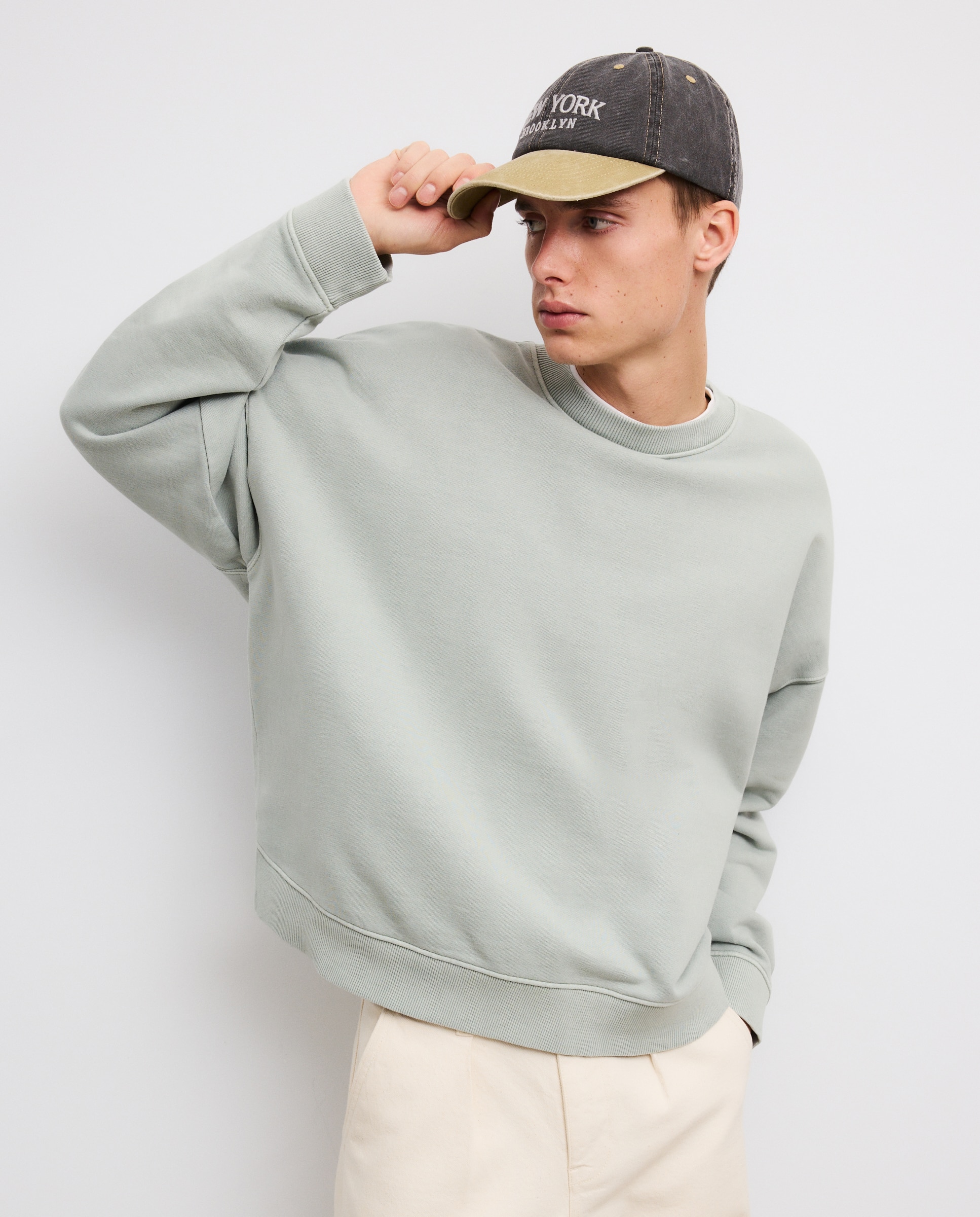 Sweatshirt sem Capuz Verde-claro-4