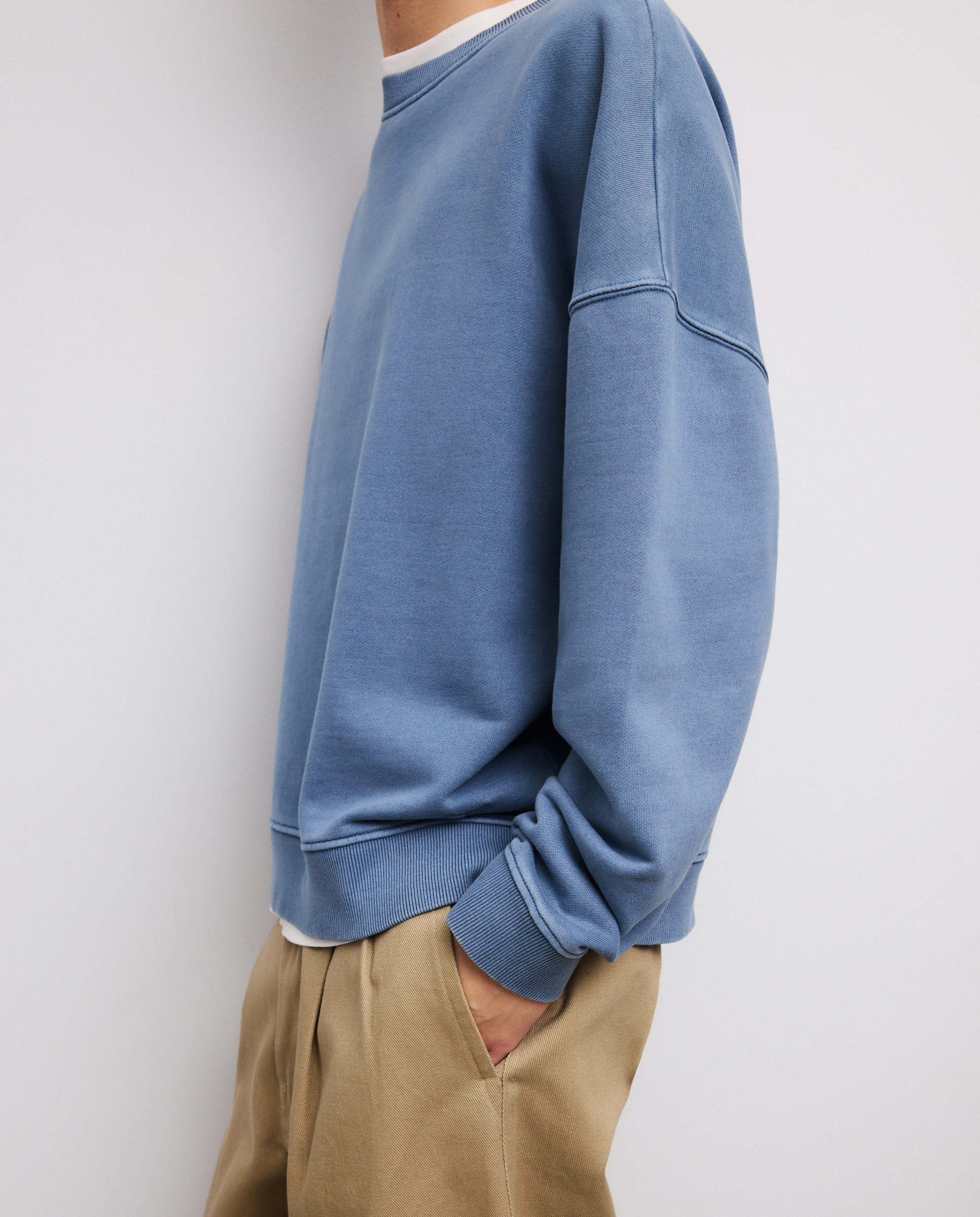 Sweatshirt sem Capuz Azul-4