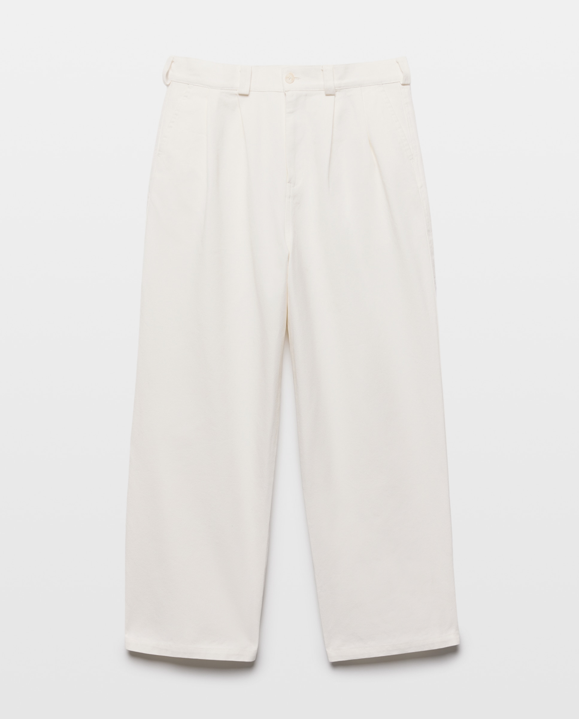 Calças Chino com Pinças 120 Cru-4