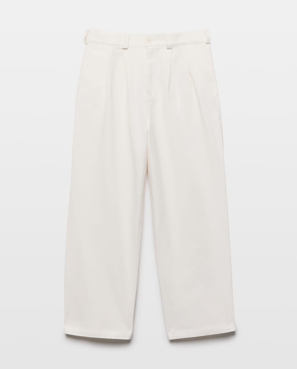 Imagen 1 de Pantalón chino de hombre con pinzas 120 Crudo
