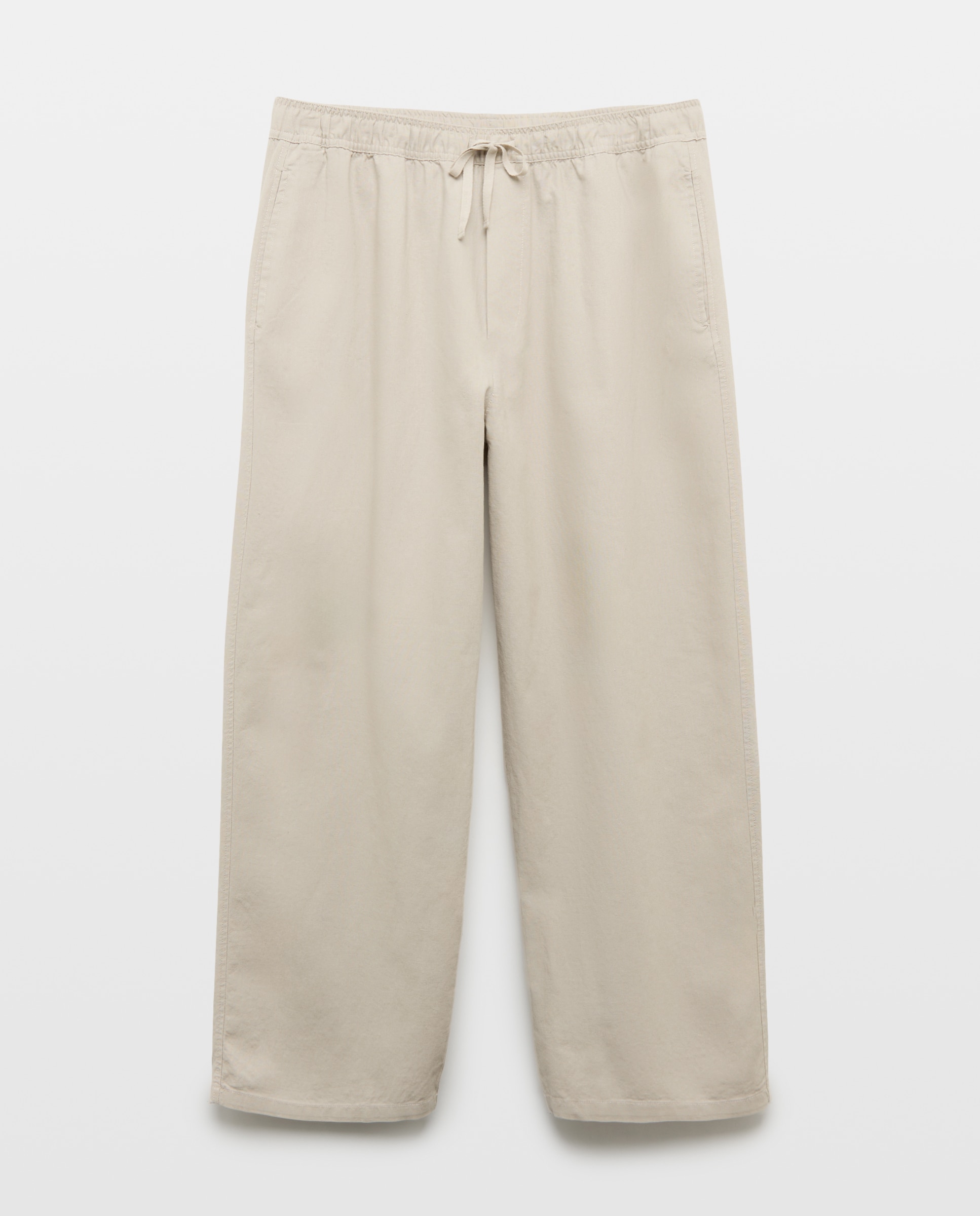 Calças Folgadas de Linho 850 Pedra-4