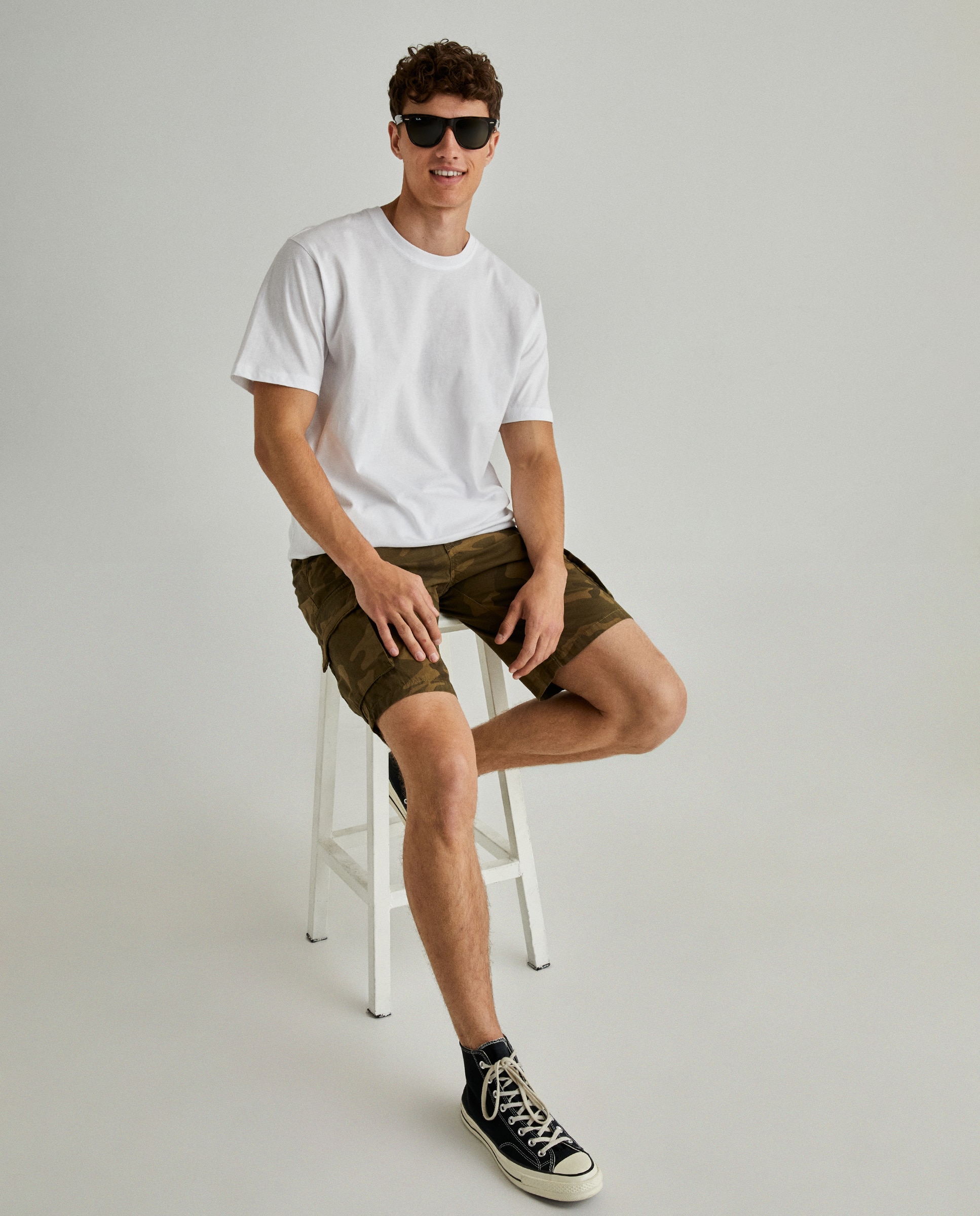 Camiseta de hombre en algodón blanca de manga corta - Green Coast - Blanco Blanco-7