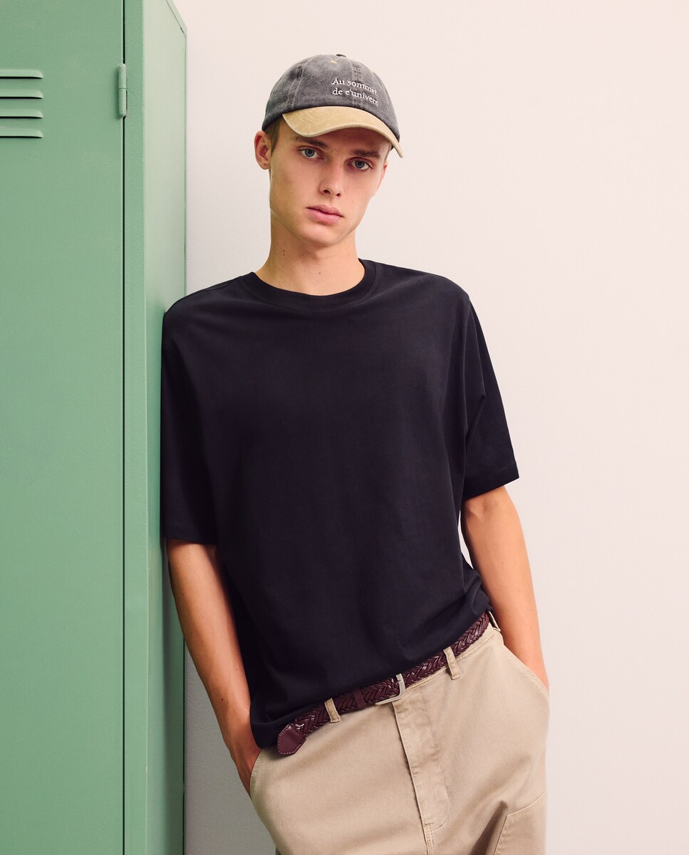 Camiseta de hombre en algodón BCI negra de manga corta · Green