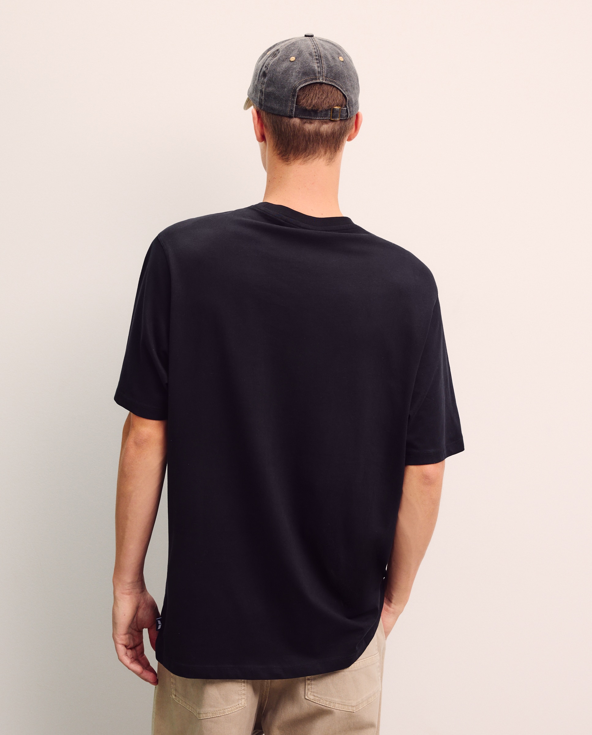 T-shirt de Homem em Algodão com Manga Curta - Preto Preto-2