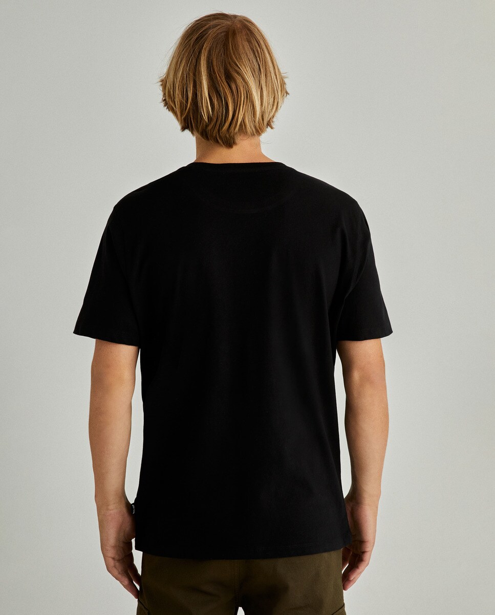 T-shirt de Homem em Algodão com Manga Curta - Preto Preto-6