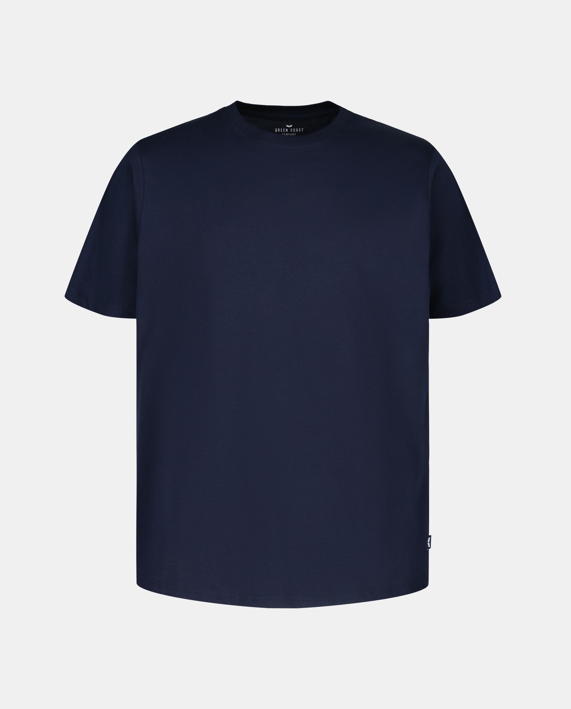 T-shirt em algodão BCI azul com manga curta Azul-marinho-4