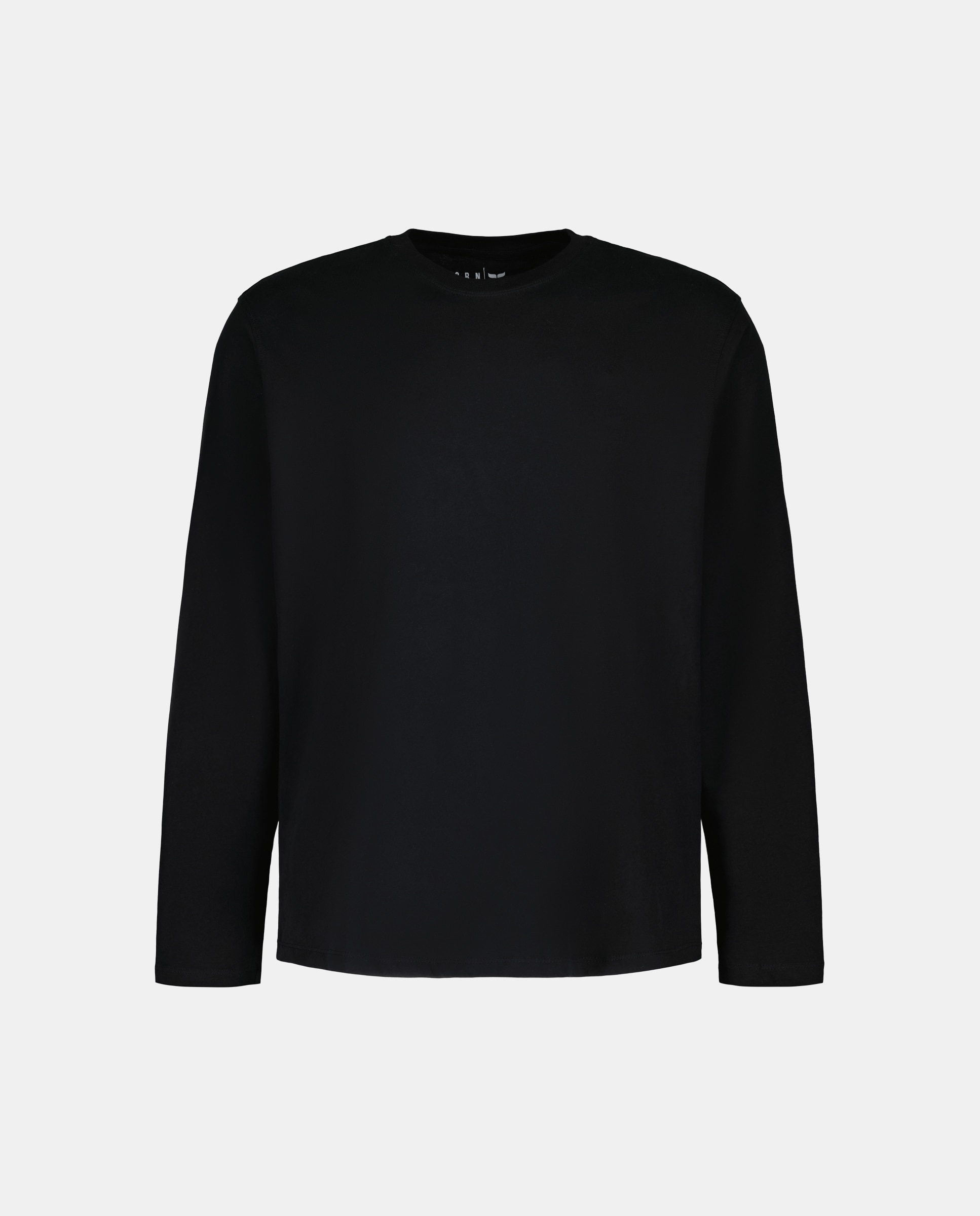 Camisola de algodão BCI preta com manga comprida Preto-4