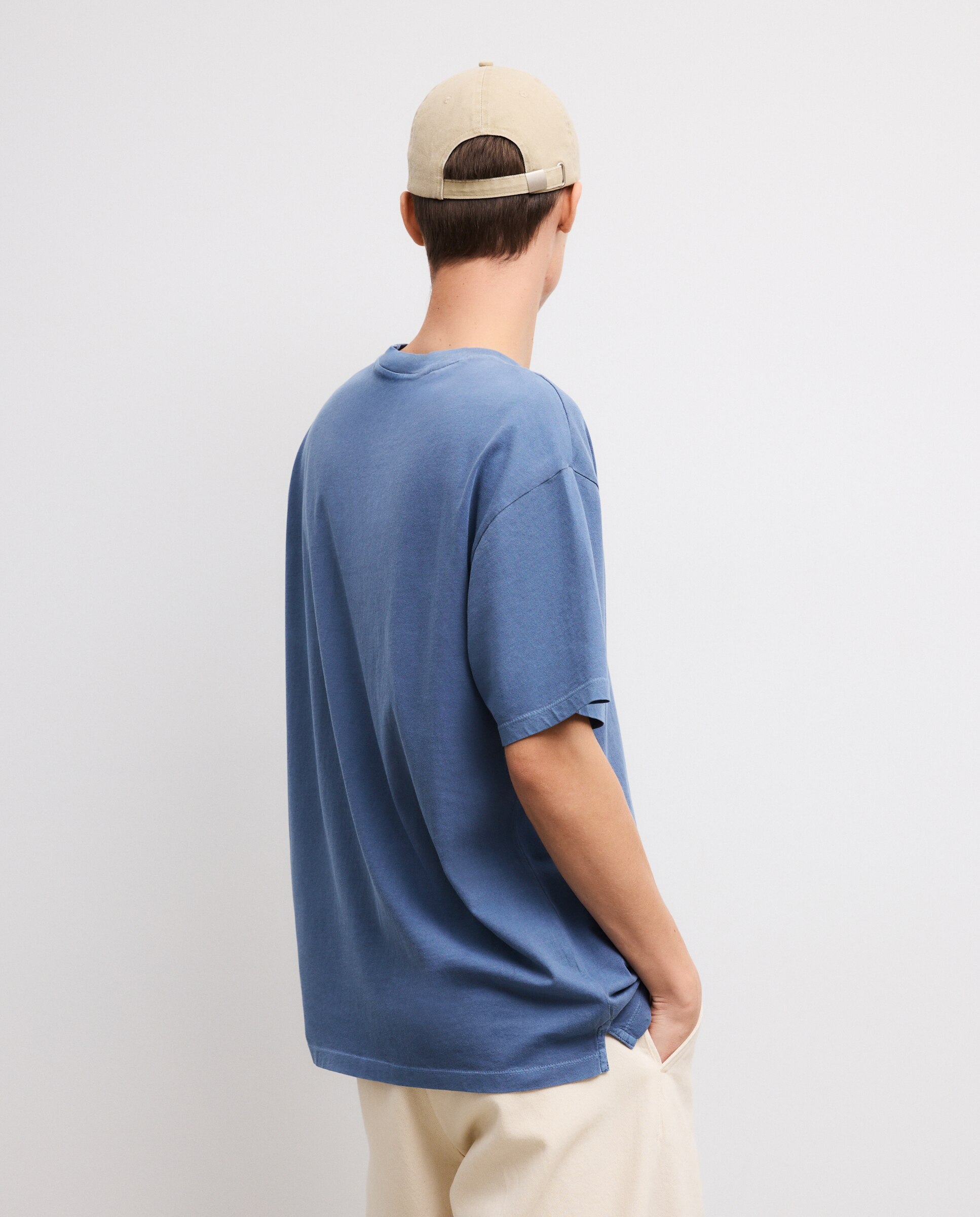 Camiseta manga corta overdye bolsillo - Green Coast - 630 Coral Azul índigo-3