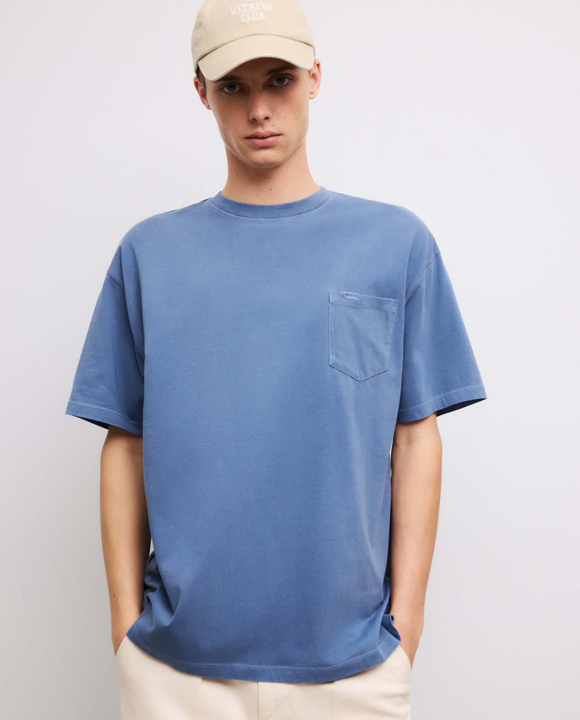 Camiseta manga corta overdye bolsillo - Green Coast - 630 Coral Azul índigo-4