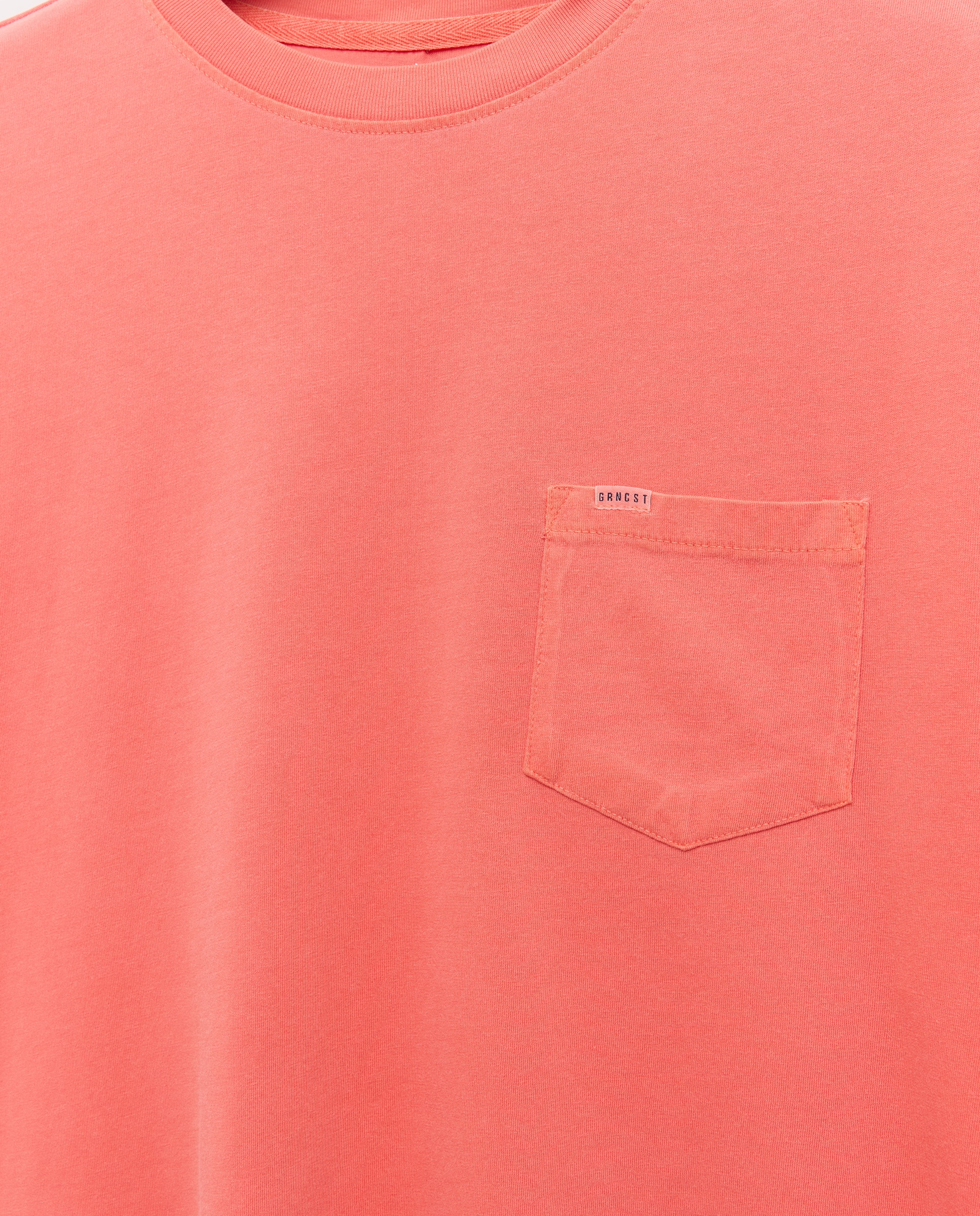 T-shirt de Manga Curta Overdye com Bolso 630 Coral-6