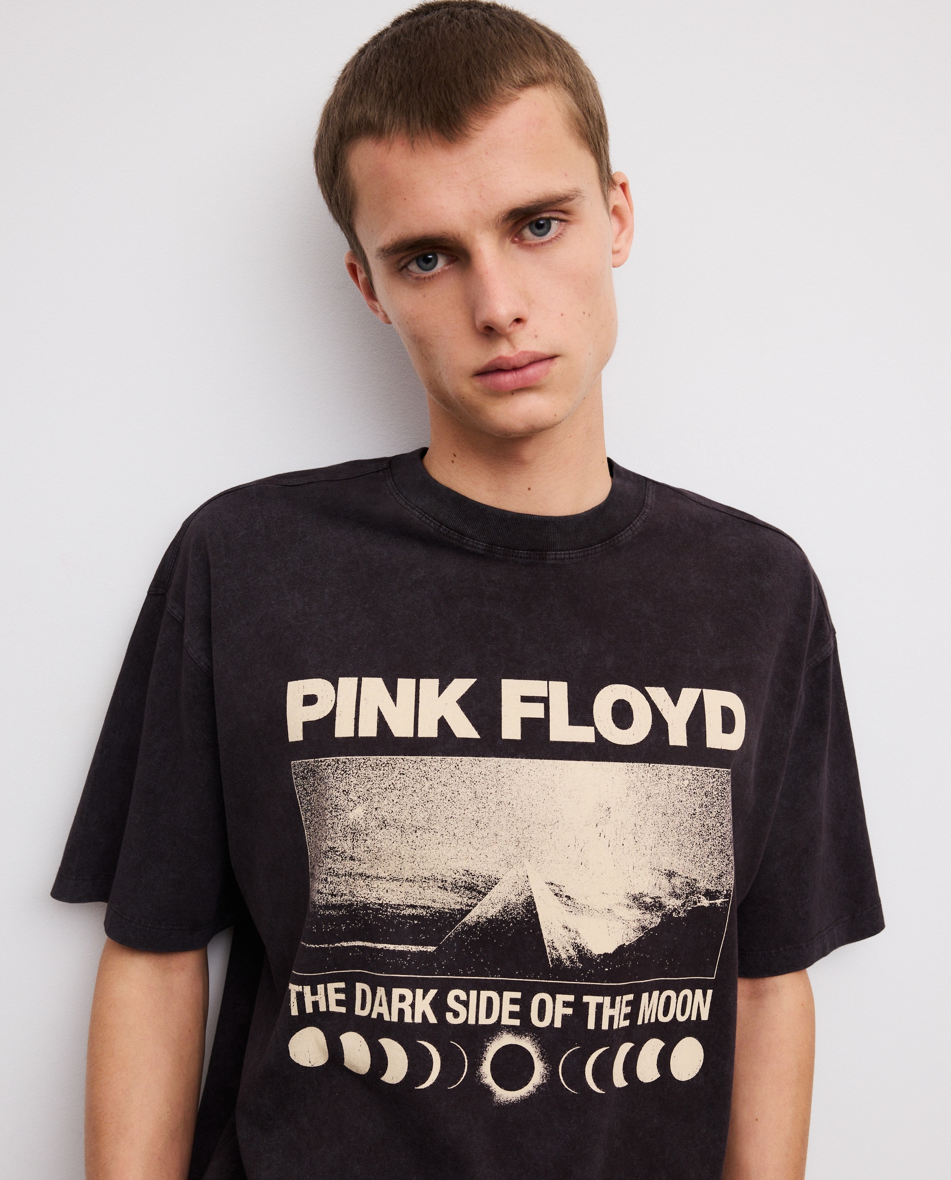 T-shirt de Manga Curta com Estampado de Música Pink Floyd Preto-1