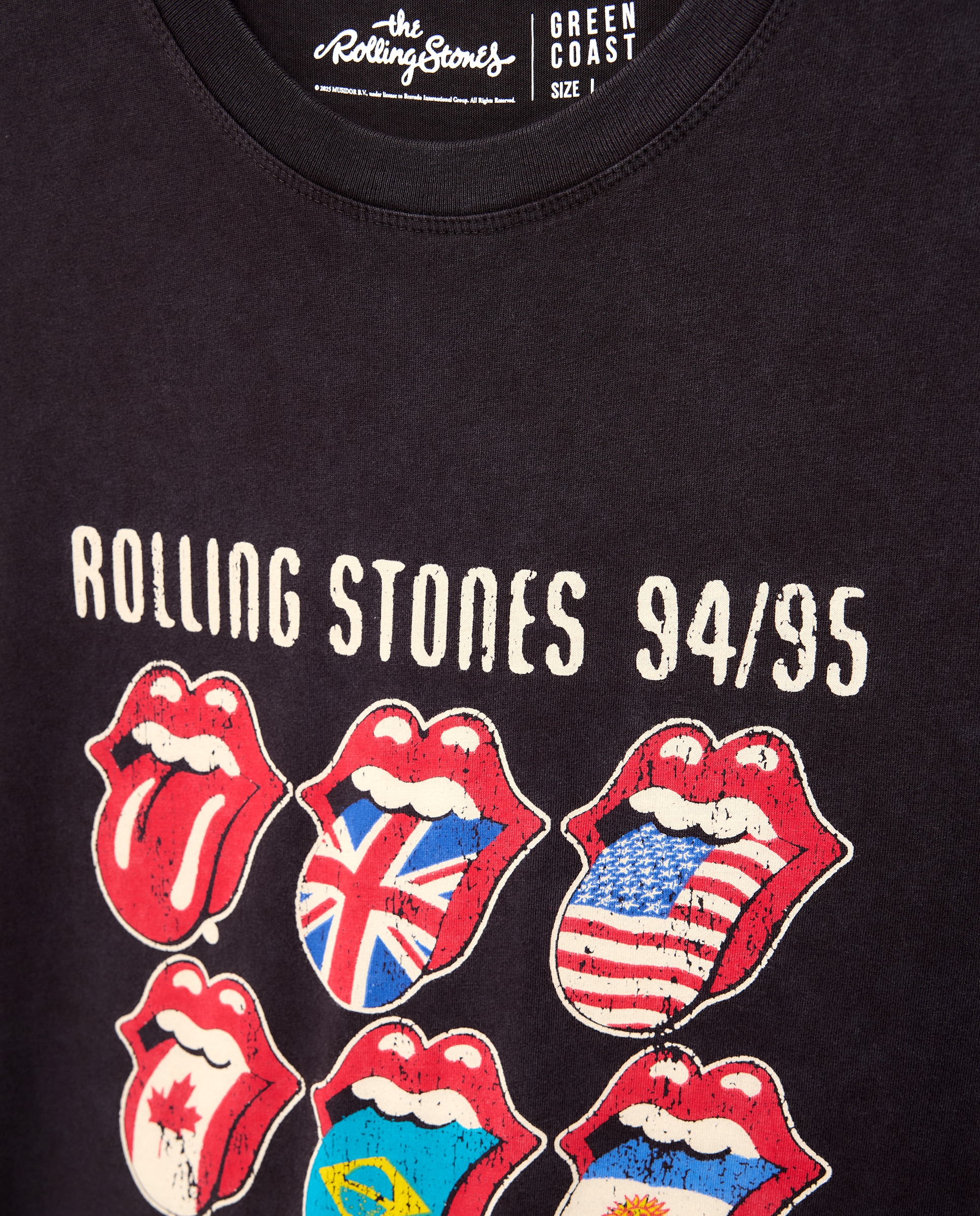 T-shirt de Manga Curta com Estampado de Música Rolling Stones Preto-6