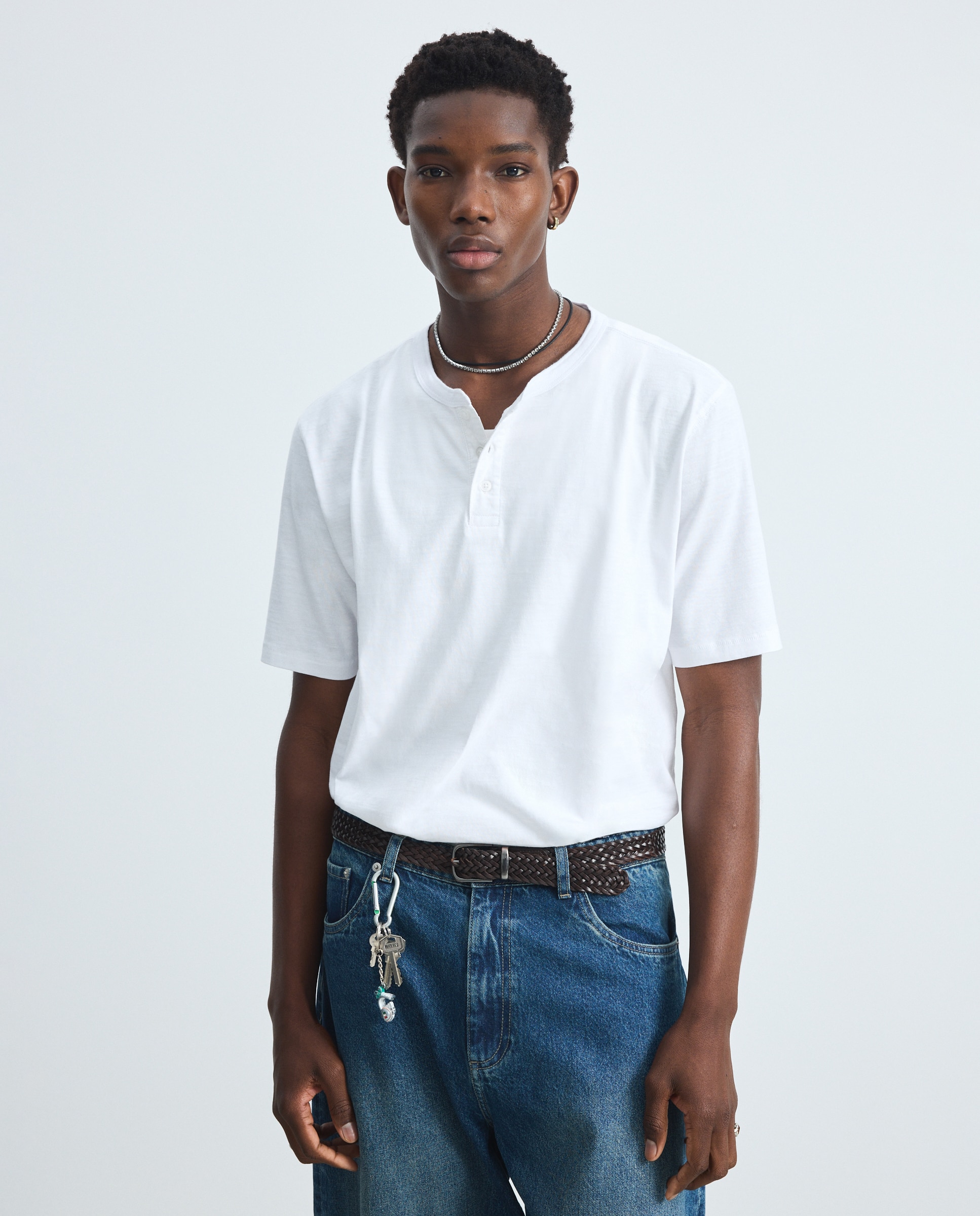 Imagen 2 de Camiseta hombre manga corta overdye cuello panadero - Green Coast - Blanco Blanco