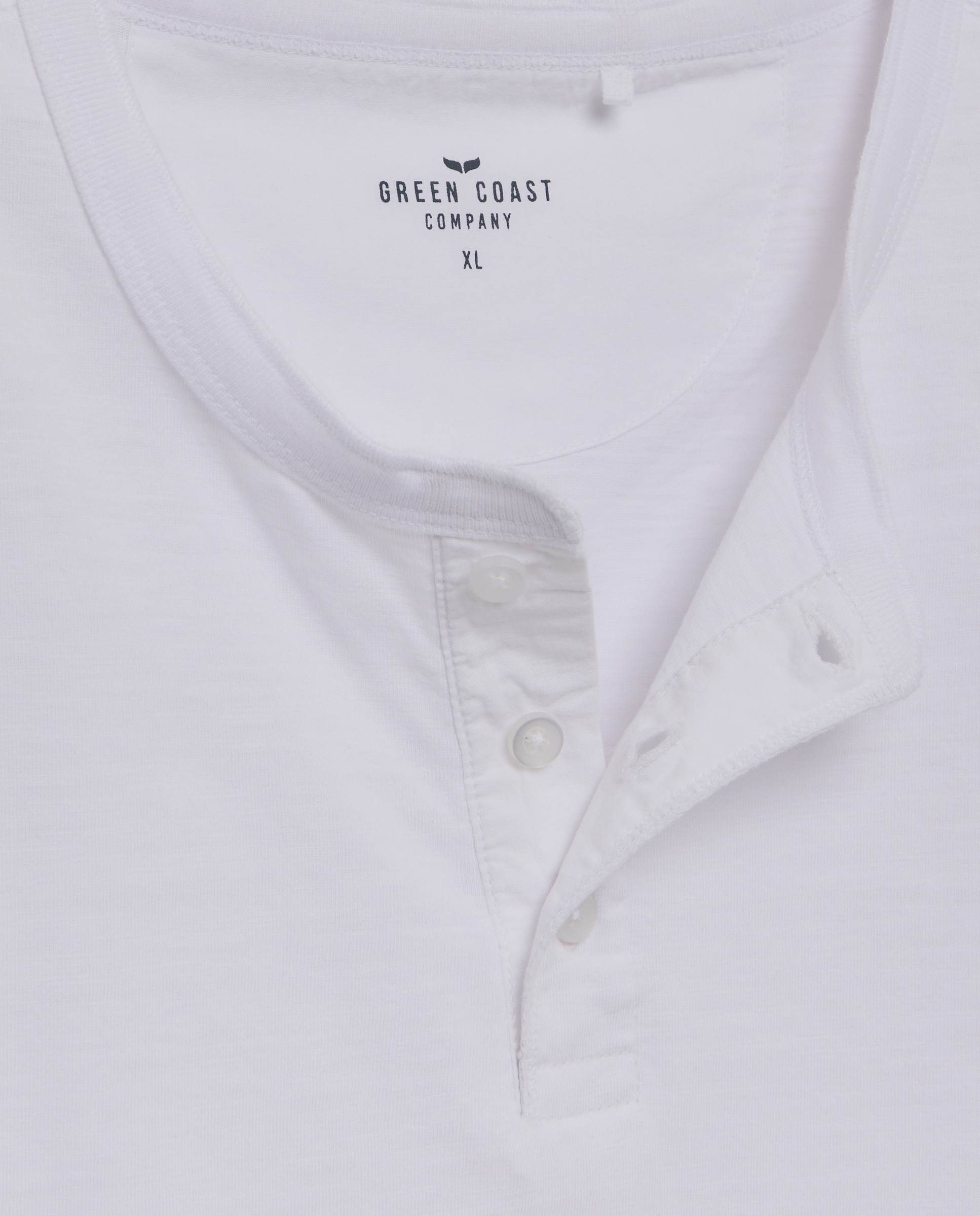 Imagen 6 de Camiseta hombre manga corta overdye cuello panadero - Green Coast - Blanco Blanco