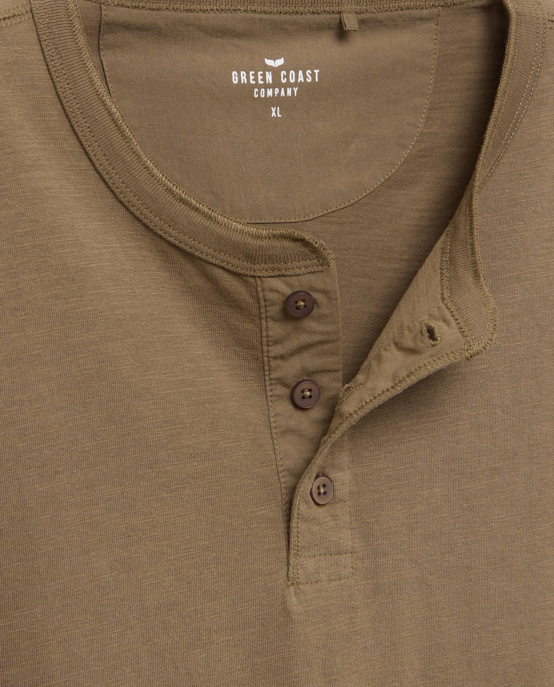 Imagen 5 de Camiseta hombre manga corta overdye cuello panadero - Green Coast - 520 Kaki 520 Kaki