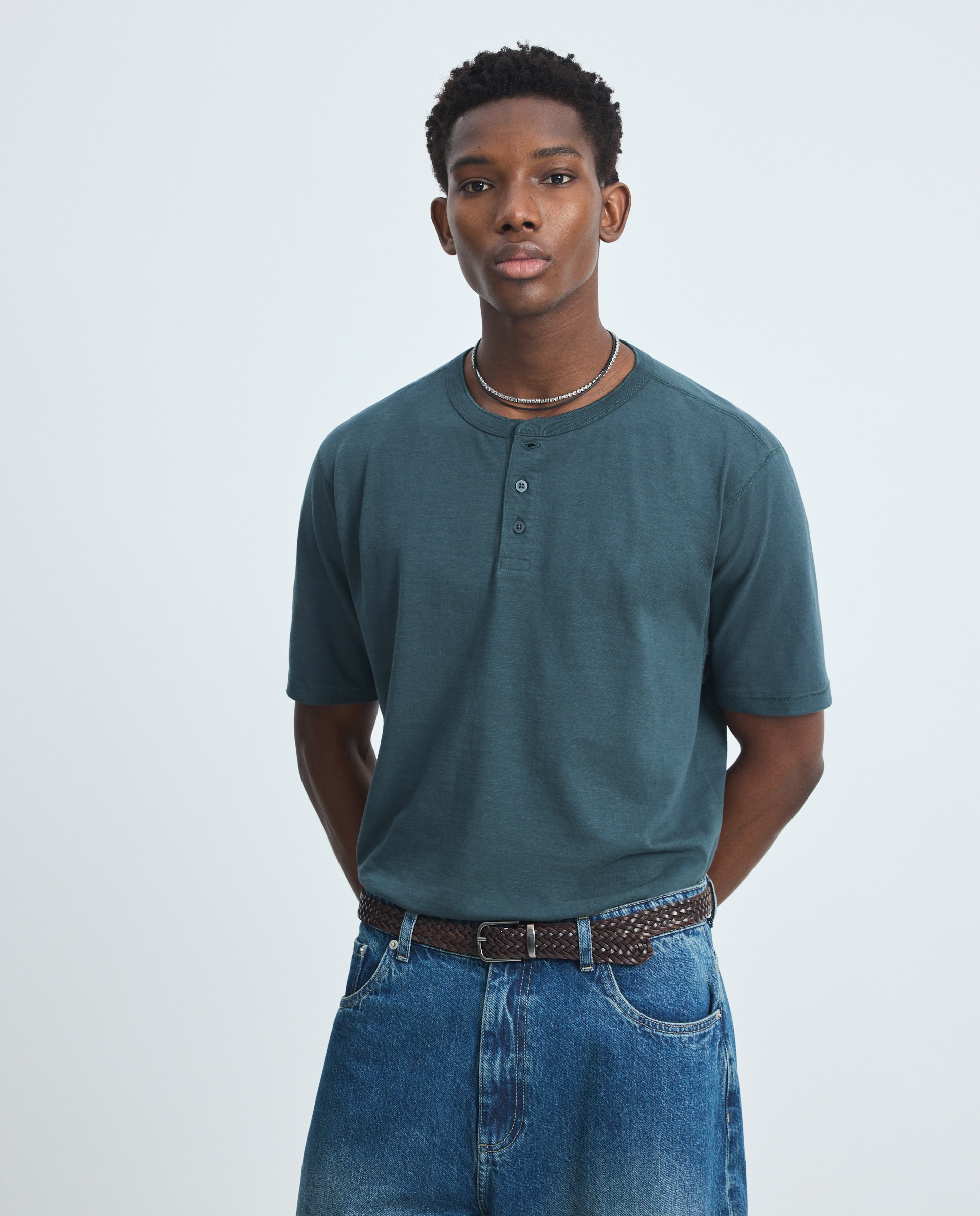 Imagen 2 de Camiseta hombre manga corta overdye cuello panadero - Green Coast - 830 Antracita 830 Antracita