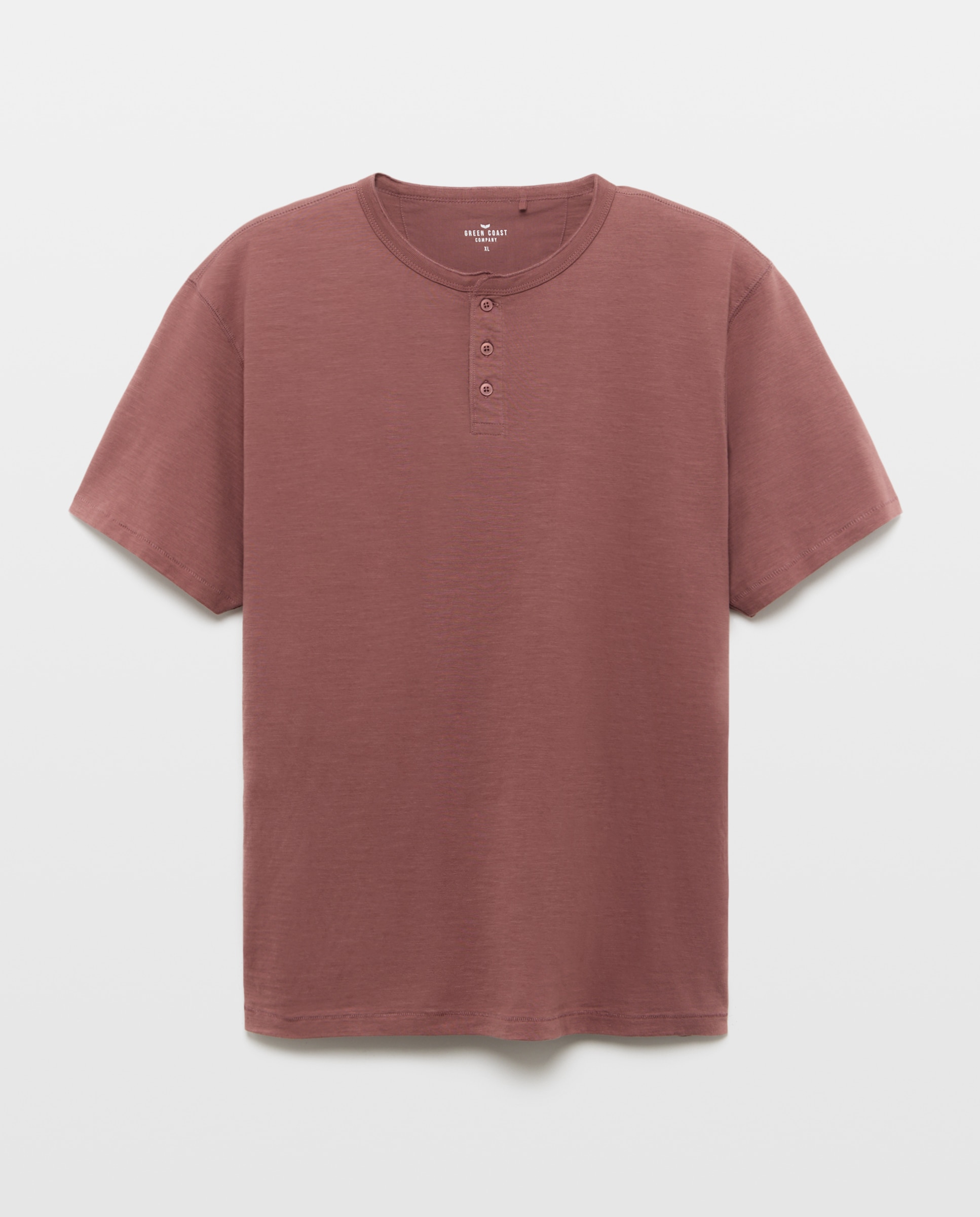 T-shirt de Manga Curta Overdye com Gola Tipo Padeiro Bordeaux-4
