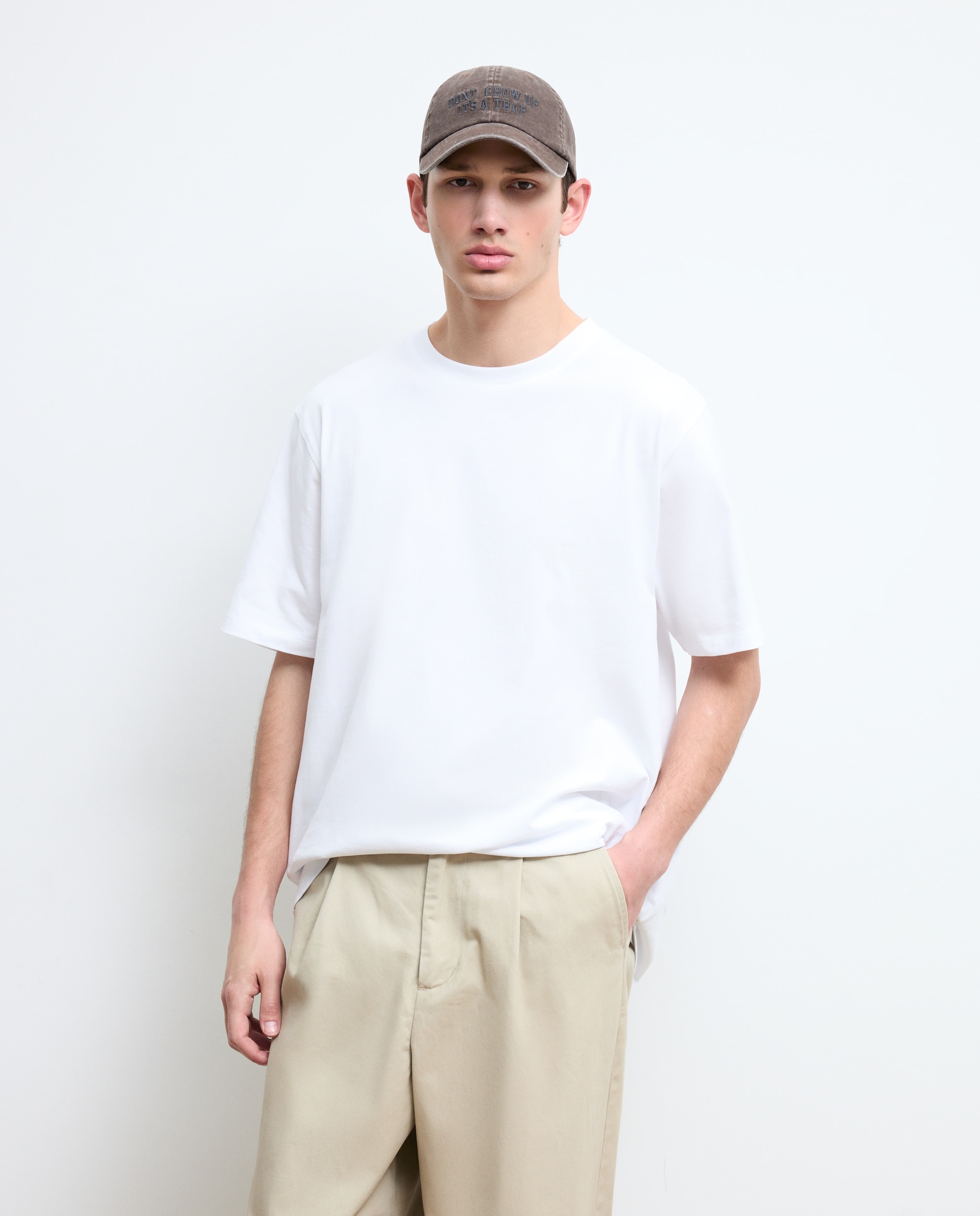 Camiseta de hombre en algodón blanca de manga corta - Green Coast - Blanco Blanco-2