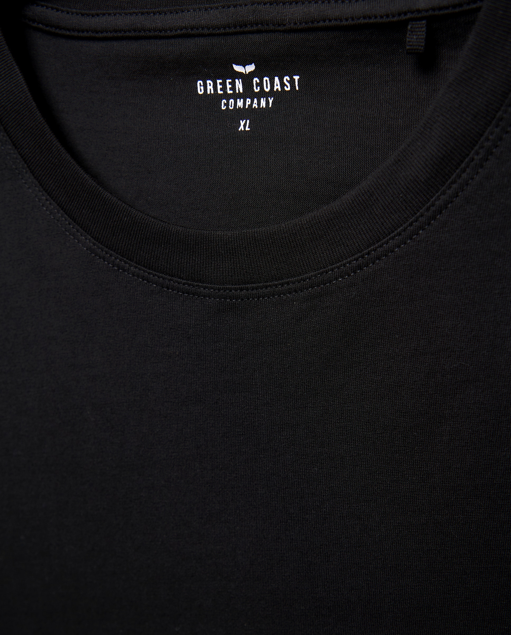 T-shirt em algodão BCI branca com manga curta Preto-5